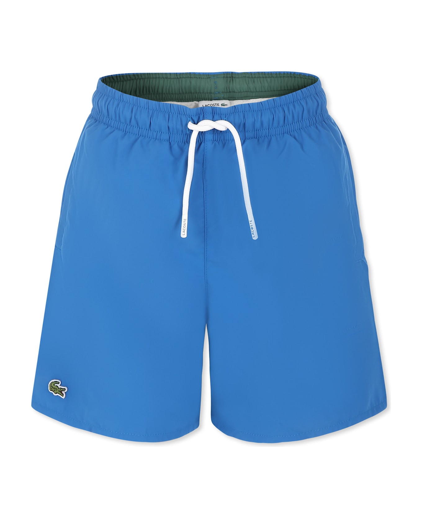 Lacoste Blue Swim Shorts For Boy With Crocodile - Light Blue