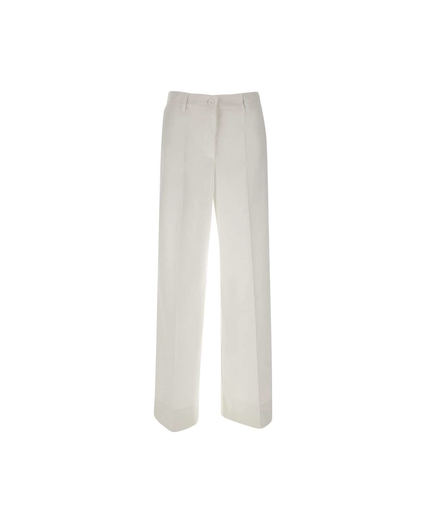 Parosh 'canyox24' Cotton Trousers - Bianco ボトムス