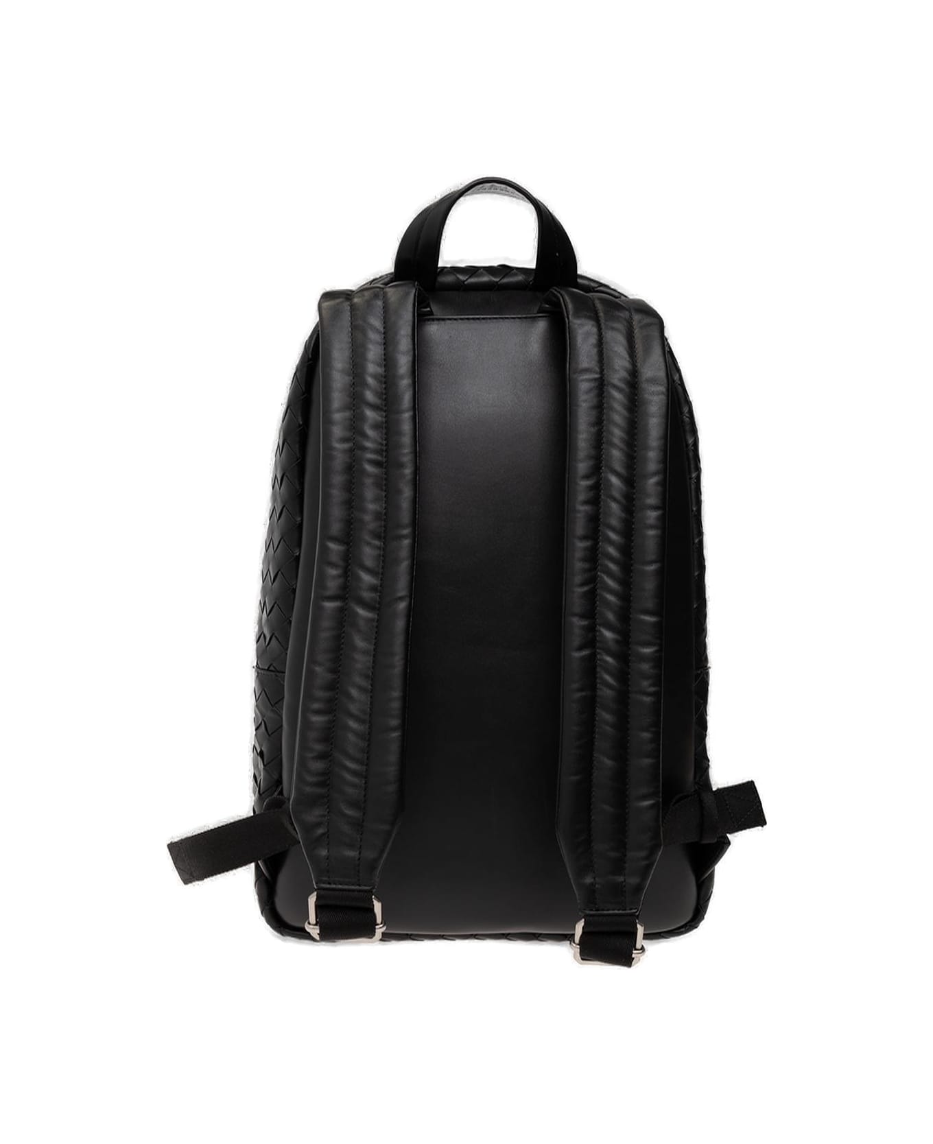 Bottega Veneta Classic Intrecciato Medium Backpack - BLACKSILVER