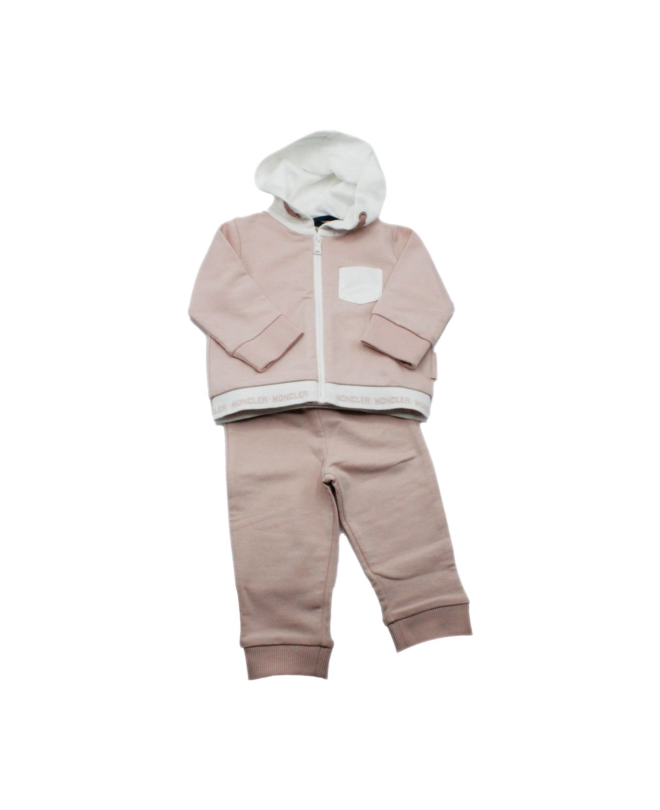 Moncler Complete With Hooded Sweatshirt And Jogging Trousers - Pink ボディスーツ＆セットアップ