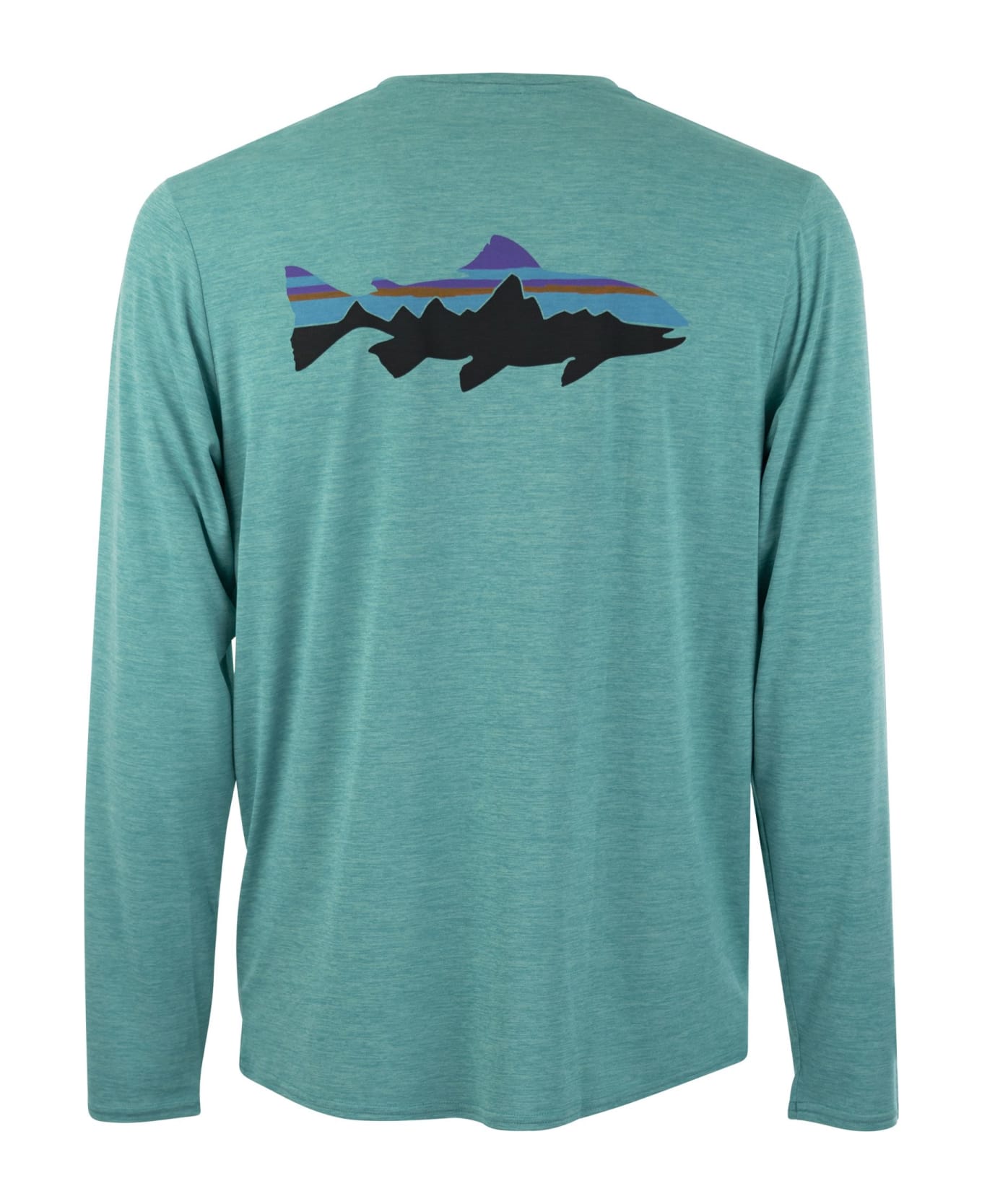 Patagonia Long-sleeved T-shirt With Logo - Water Green シャツ