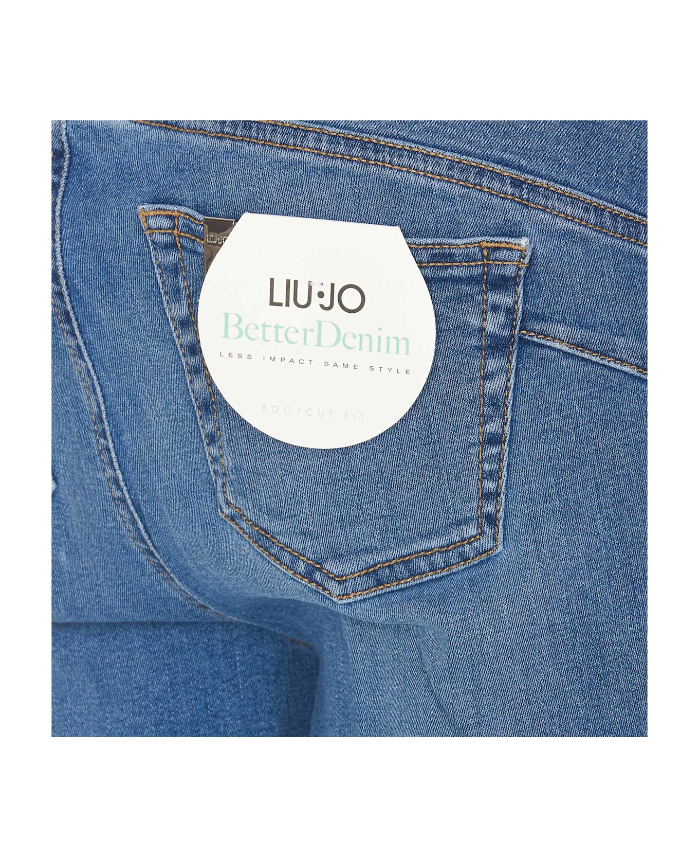 Liu-Jo Cropped Bottom Up Jeans - Blue