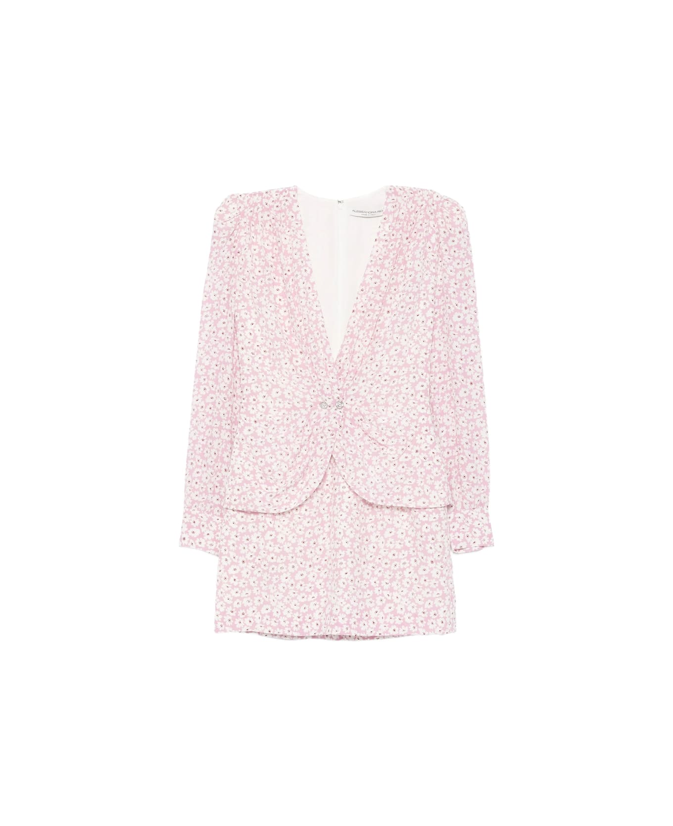 Alessandra Rich Dress - PINK/WHITE