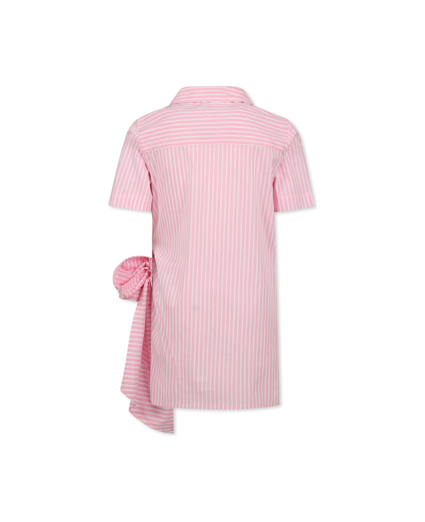 MSGM Pink Dress For Girl With Logo - Pink