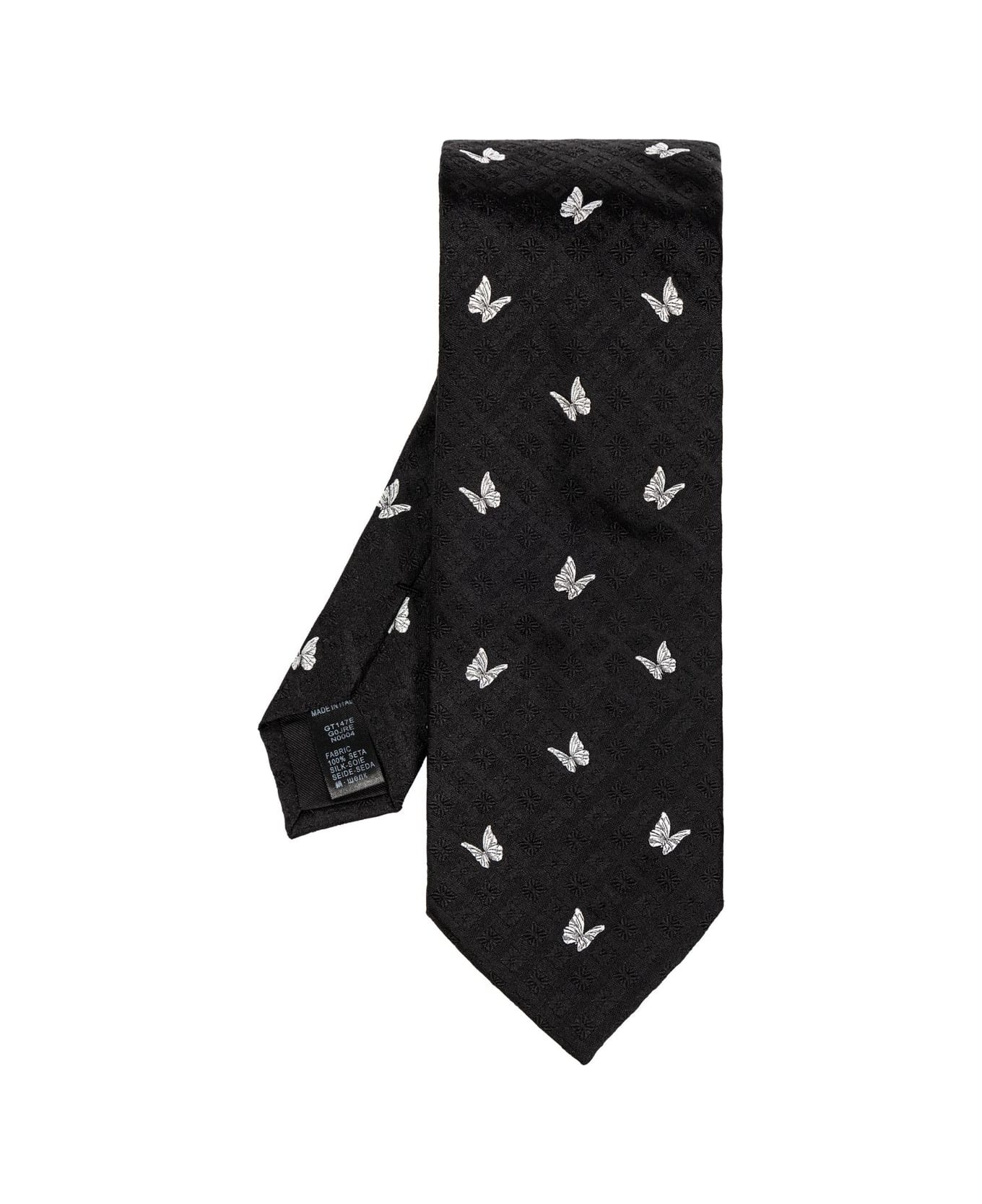 Dolce & Gabbana Butterfly Jacquard Tie - Black