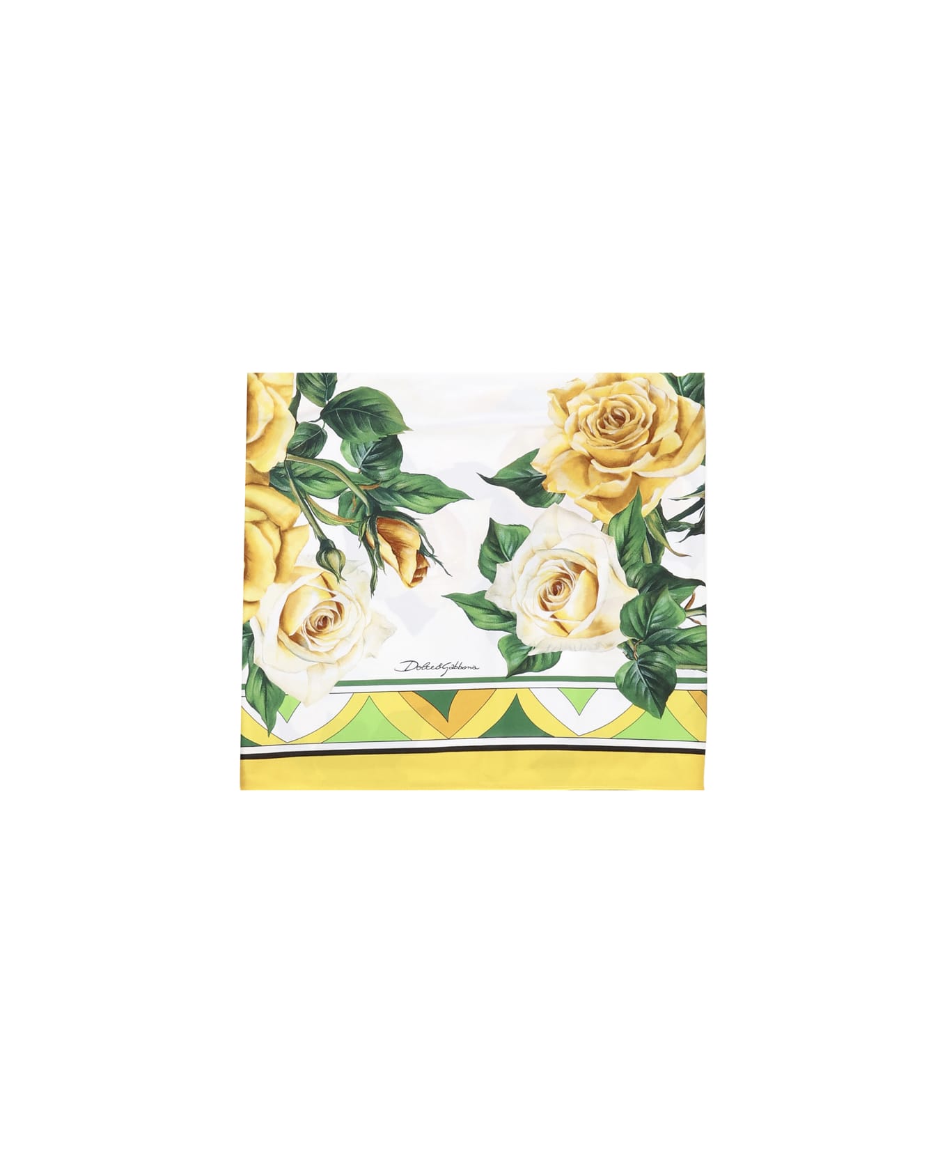 Dolce & Gabbana Yellow Rose Scarf - Yellow スカーフ＆ストール