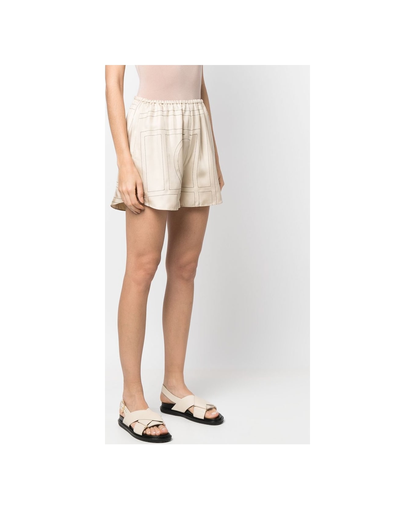 Totême Silk Pajama Shorts - Ivory