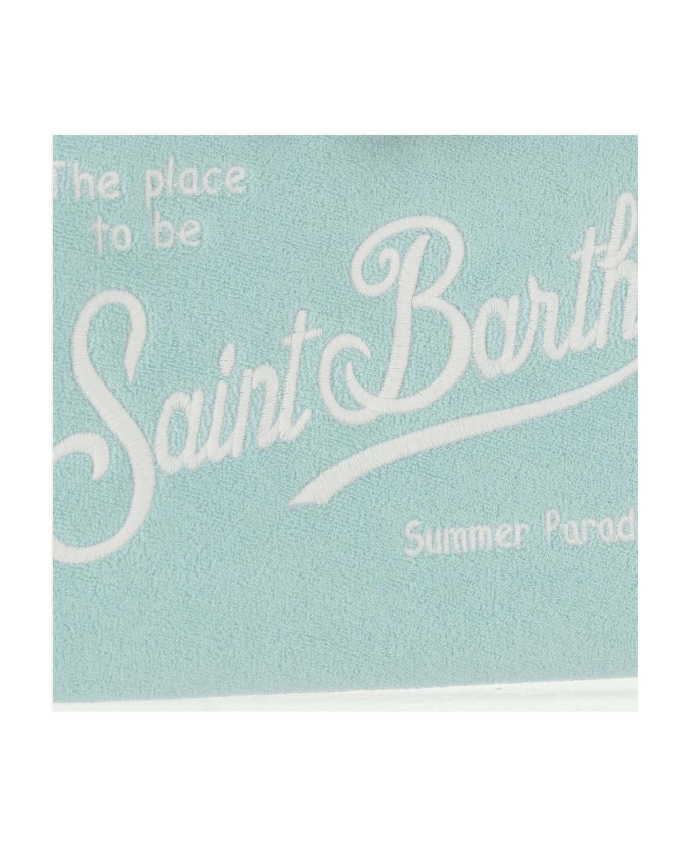 MC2 Saint Barth Fabric Clutch Bag With Logo - Green