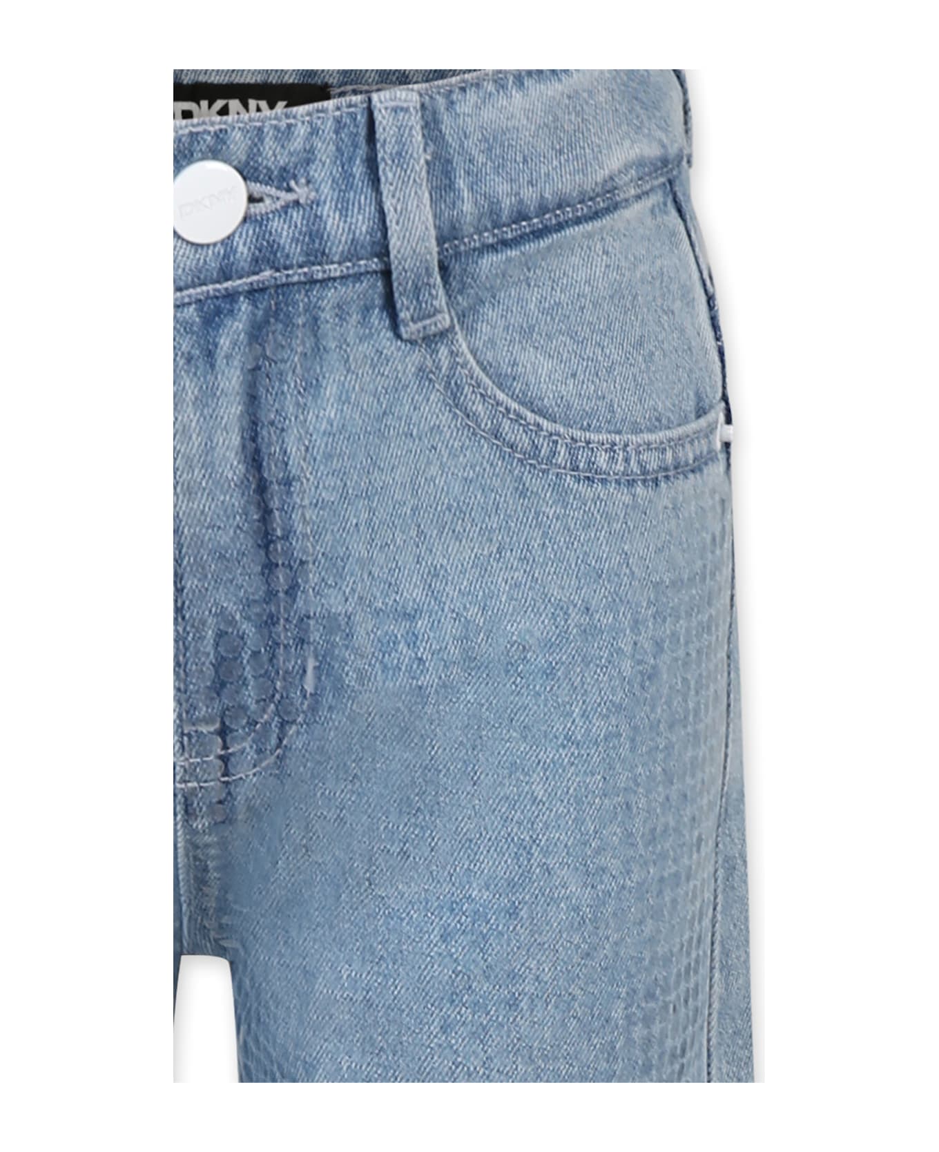DKNY Denim Jeans For Girl With Sequins - Denim