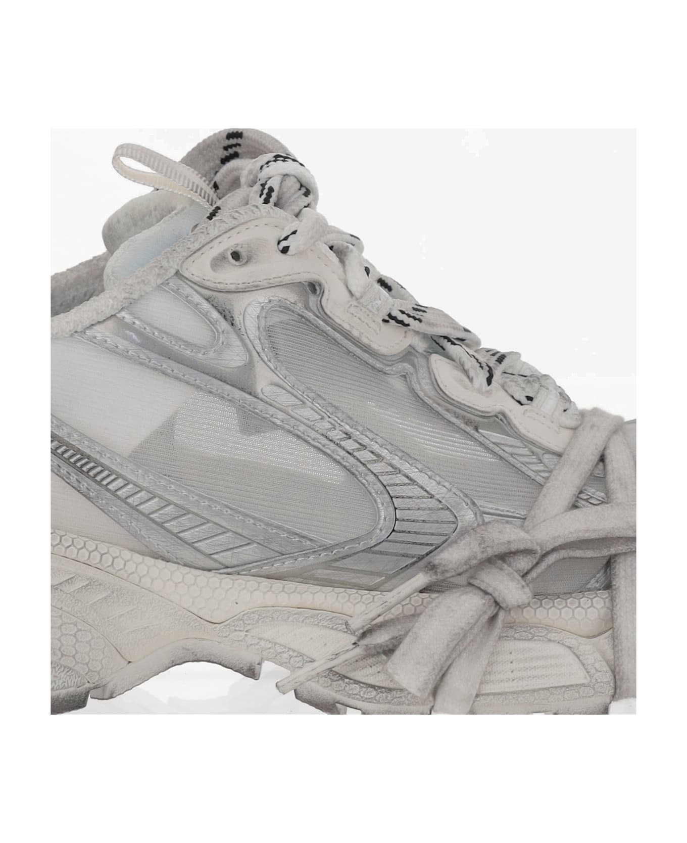 Balenciaga Multicolor Synthetic Leather And Mesh 3xl Summer Mesh Sneakers - WHITESILVER