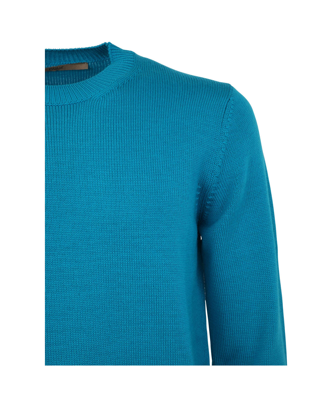 Nuur Long Sleeve Crew Neck Sweater - Turquoise ニットウェア