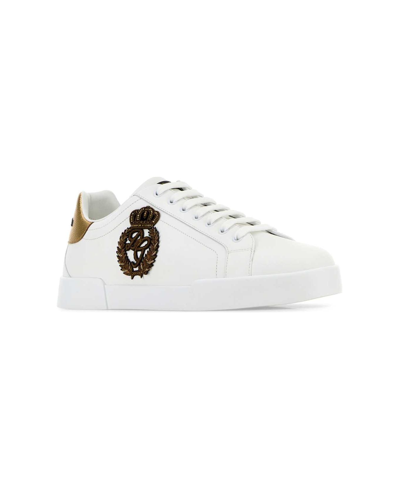 Dolce & Gabbana 'portofino' White Leather Sneakers - BIANCOOROSCURO スニーカー