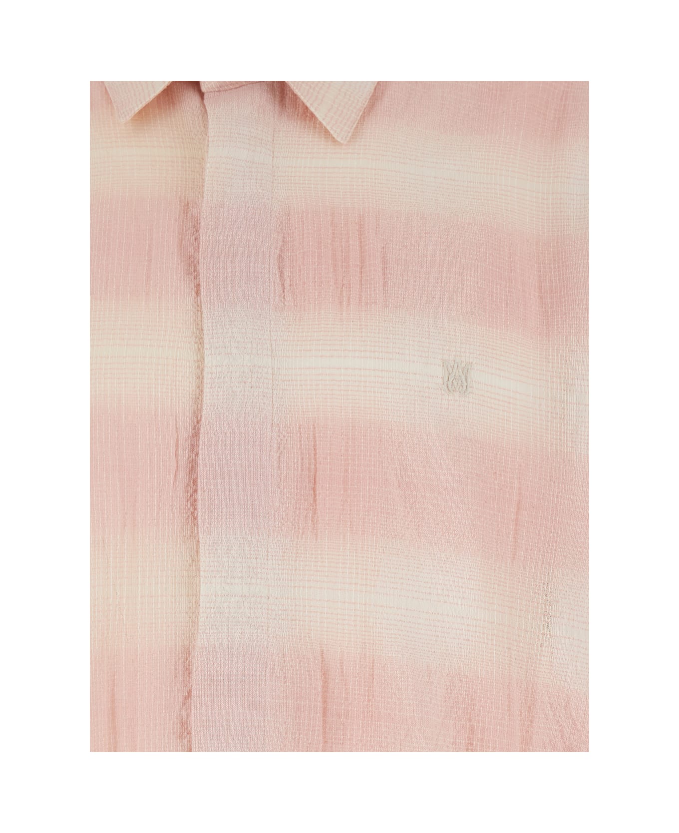 AMIRI Pink And White Shirt With Double-layer Sleeves In Cotton Blend Man - Pink