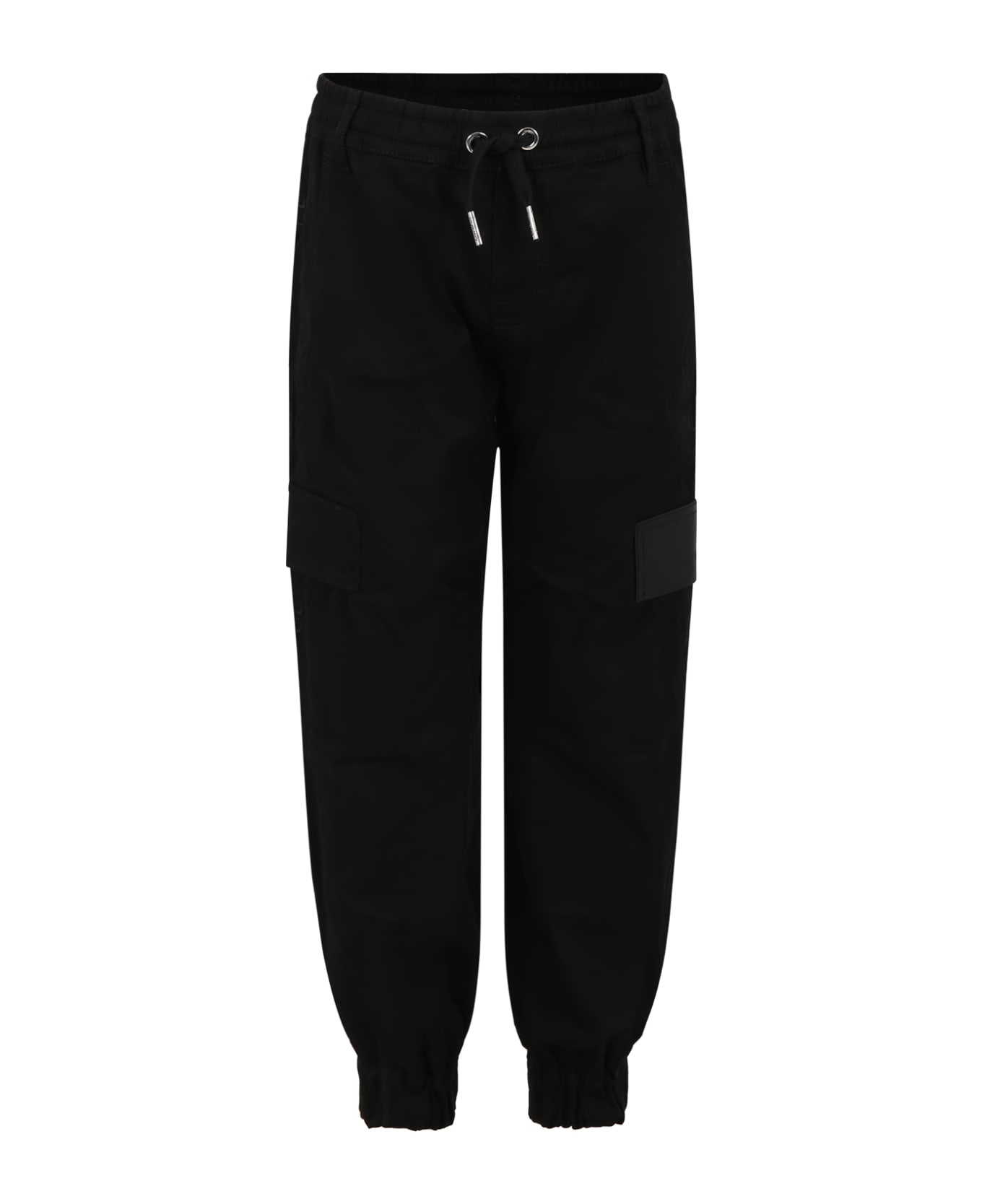 Givenchy Black Trousers For Boy With Logo - Black ボトムス