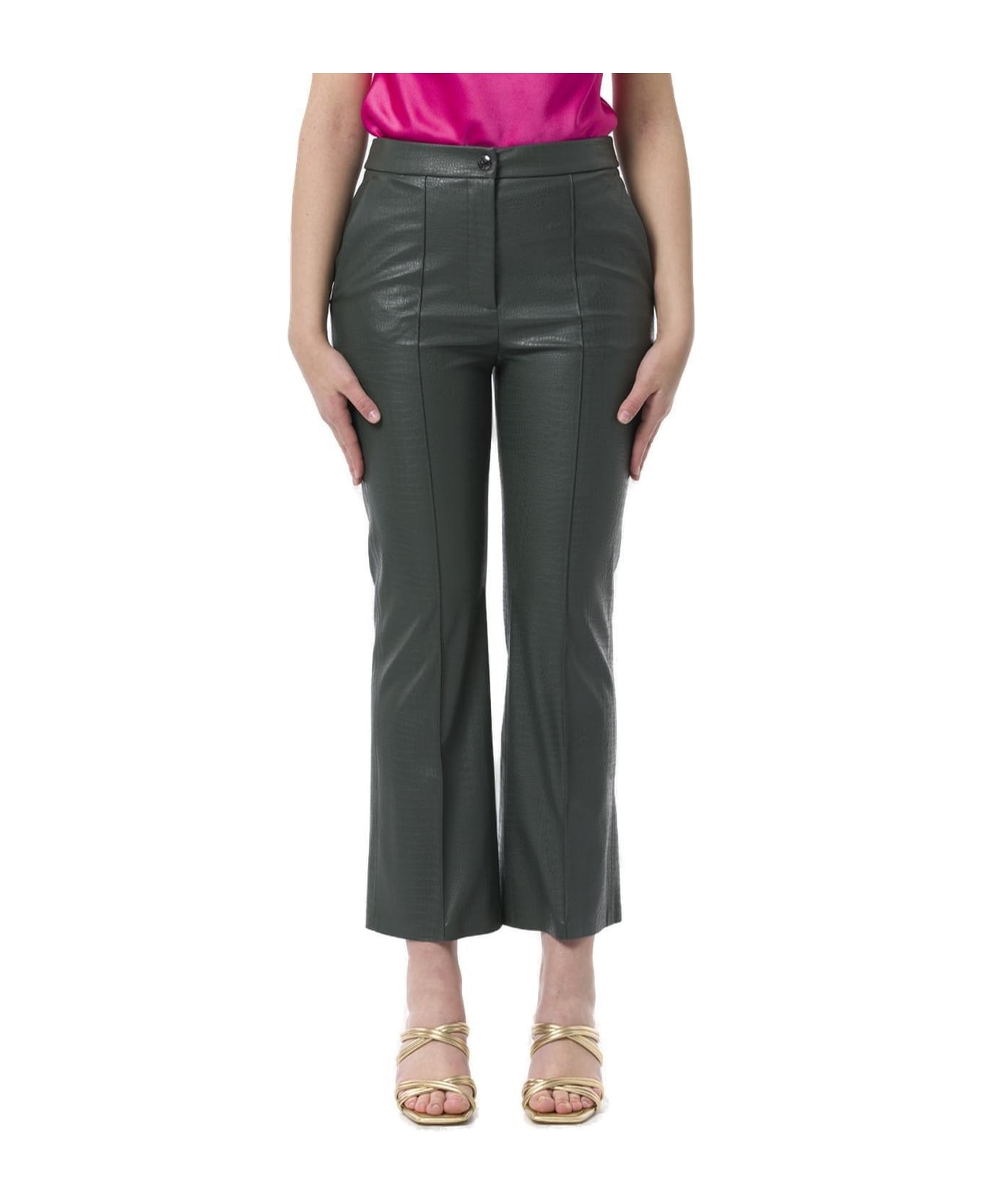 Max Mara Button Detailed Cropped Trousers - Forest