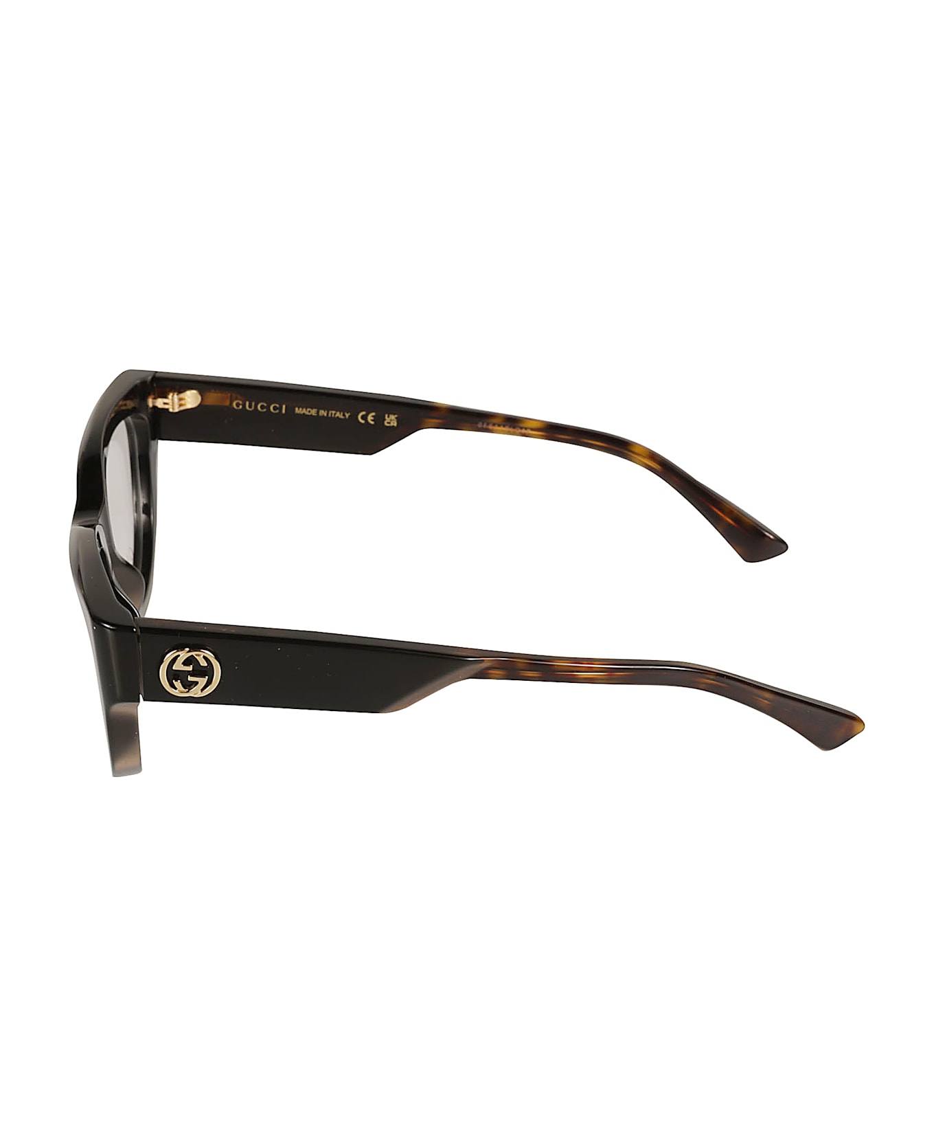 Gucci Eyewear Cat-eye Logo Lens Frame - BLACK-HAVANA-TRANSPARENT