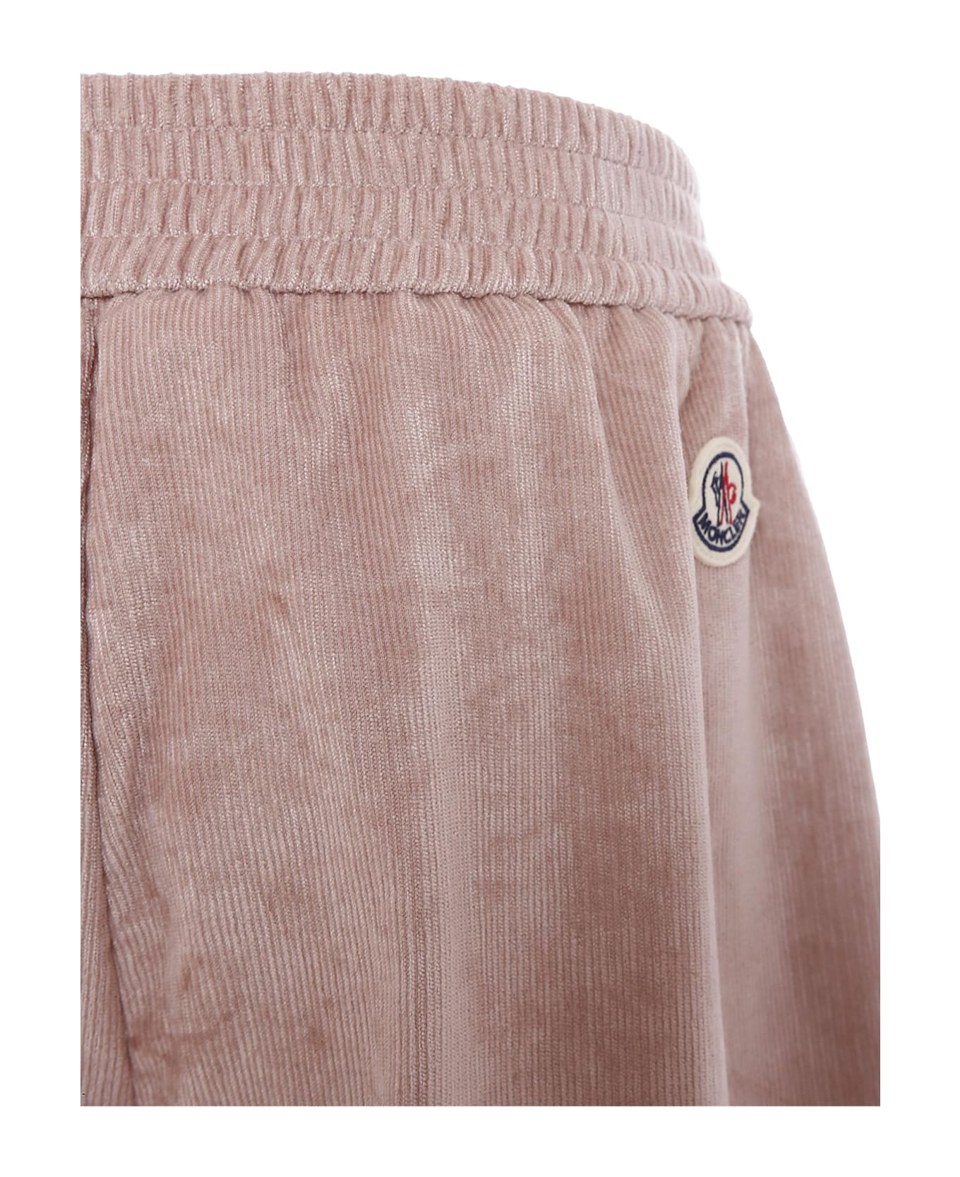 Moncler Pink Trousers For Girl With Logo - Pink