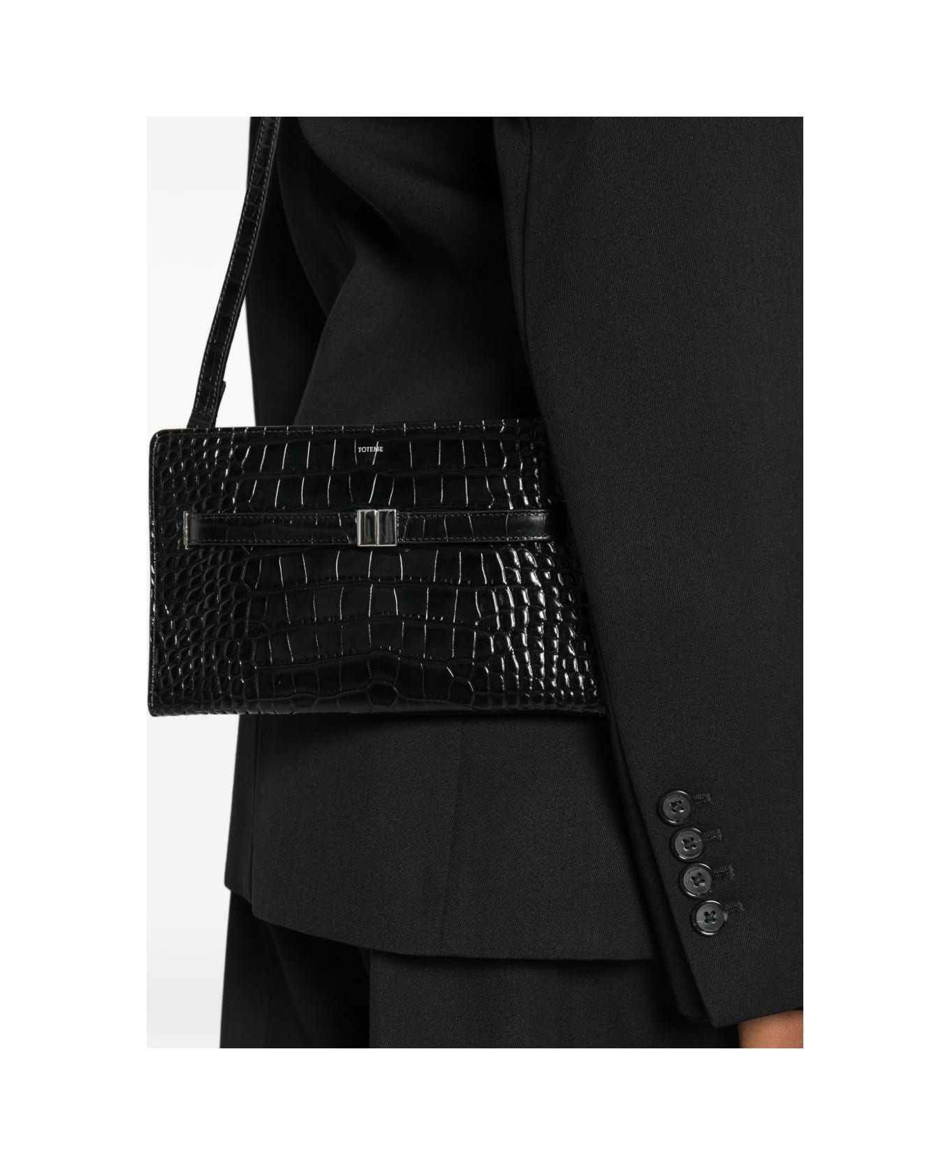 Totême Leather Mini Crossbody Bag - Black