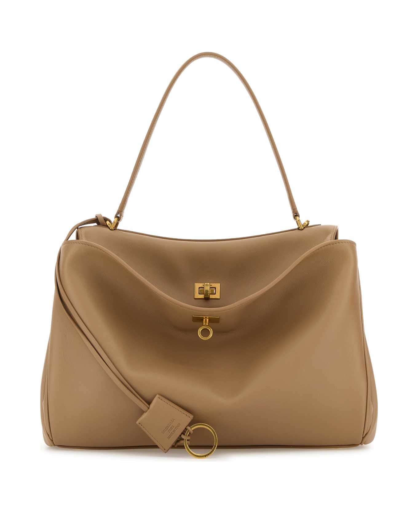 Balenciaga Beige Leather Medium Rodeo Handbag - LATTE