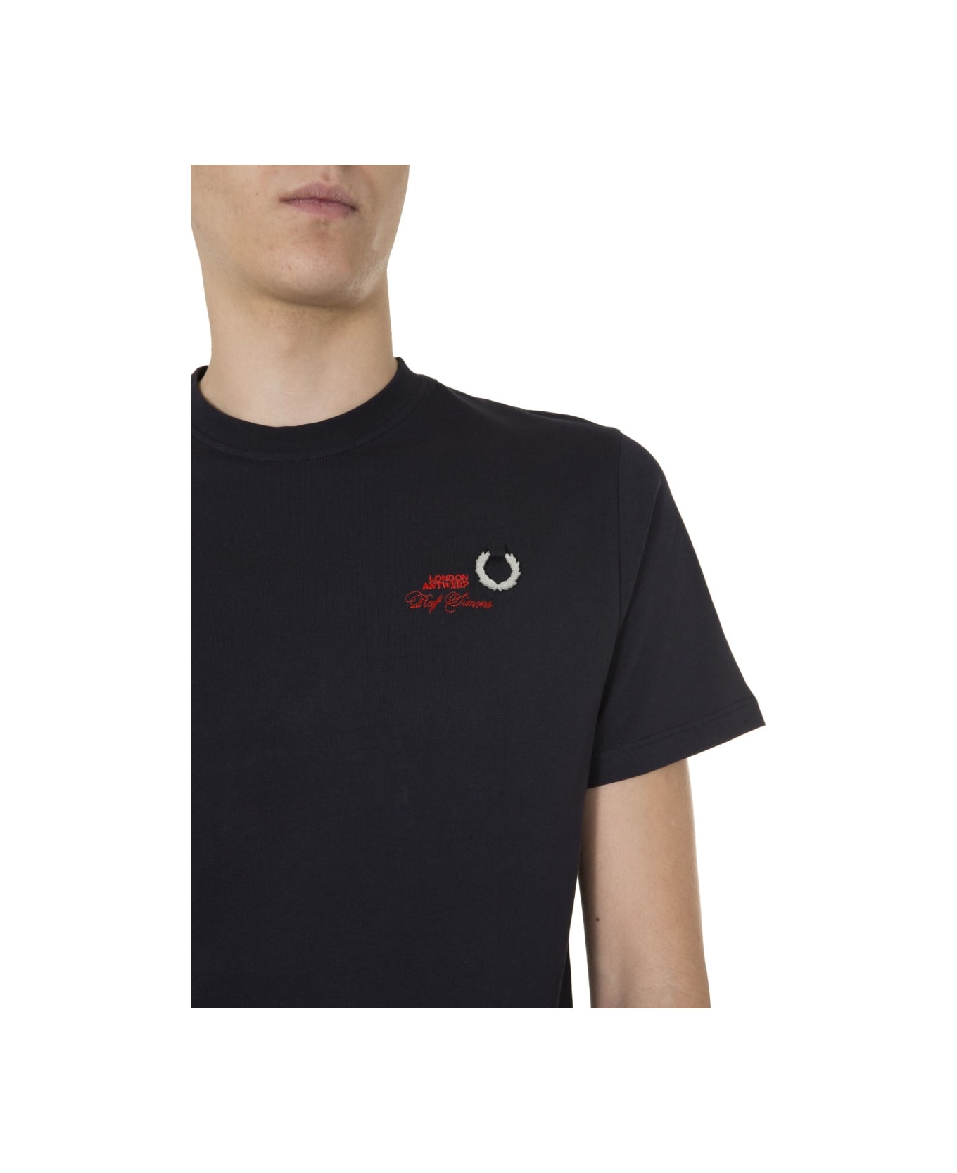 Fred Perry by Raf Simons Round Neck T-shirt - BLUE シャツ