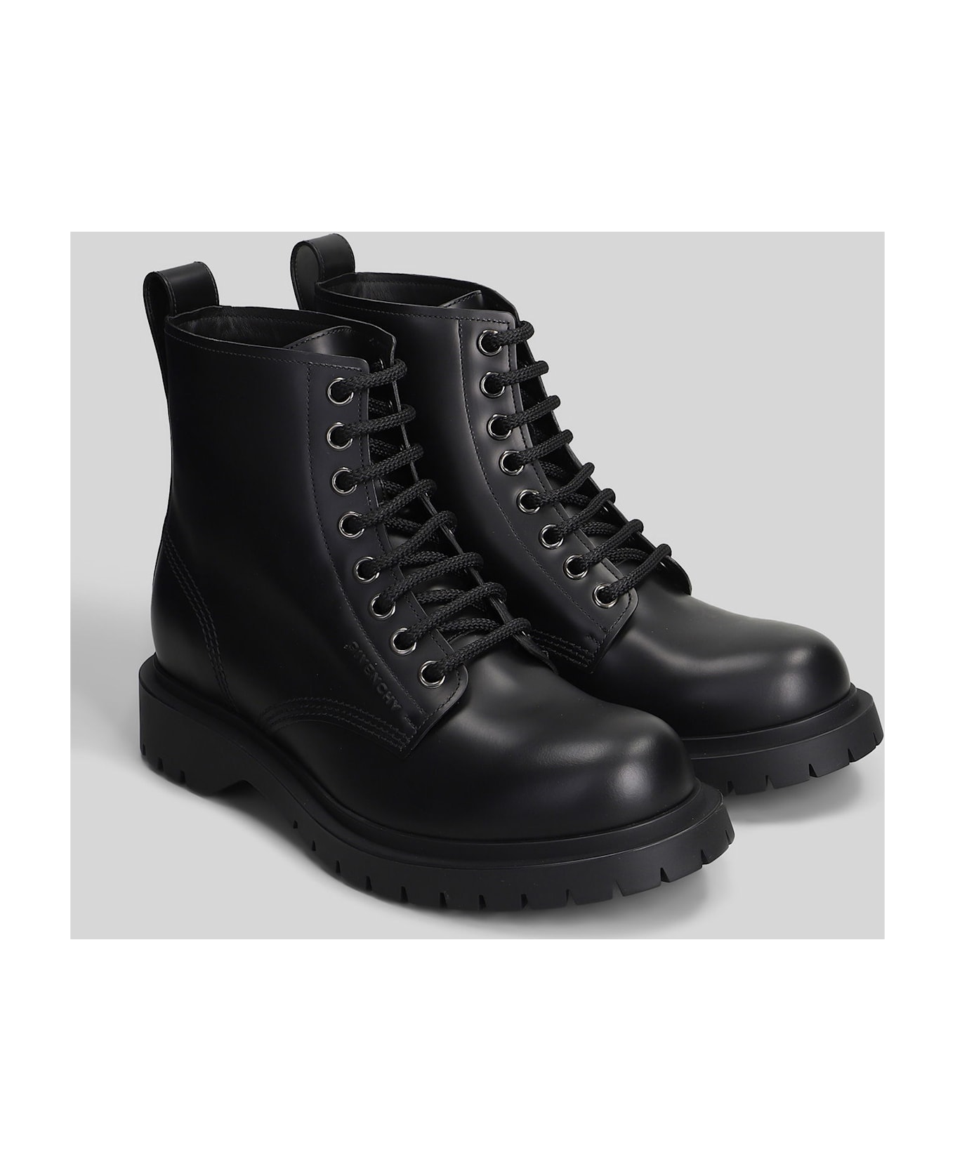 Givenchy Lace Up Boot Combat Boots In Black Leather - black