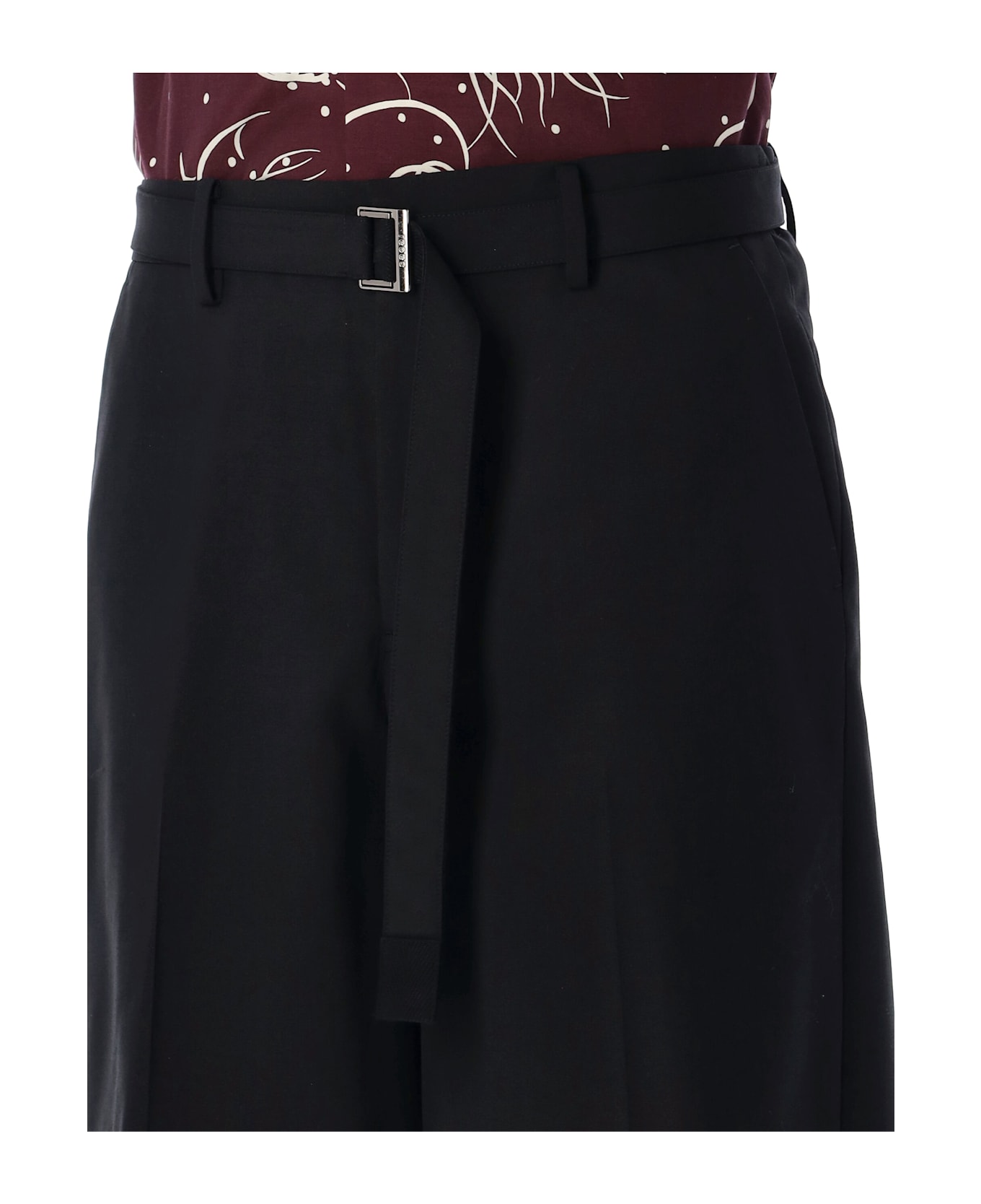 Sacai Pleated Shorts - BLACK