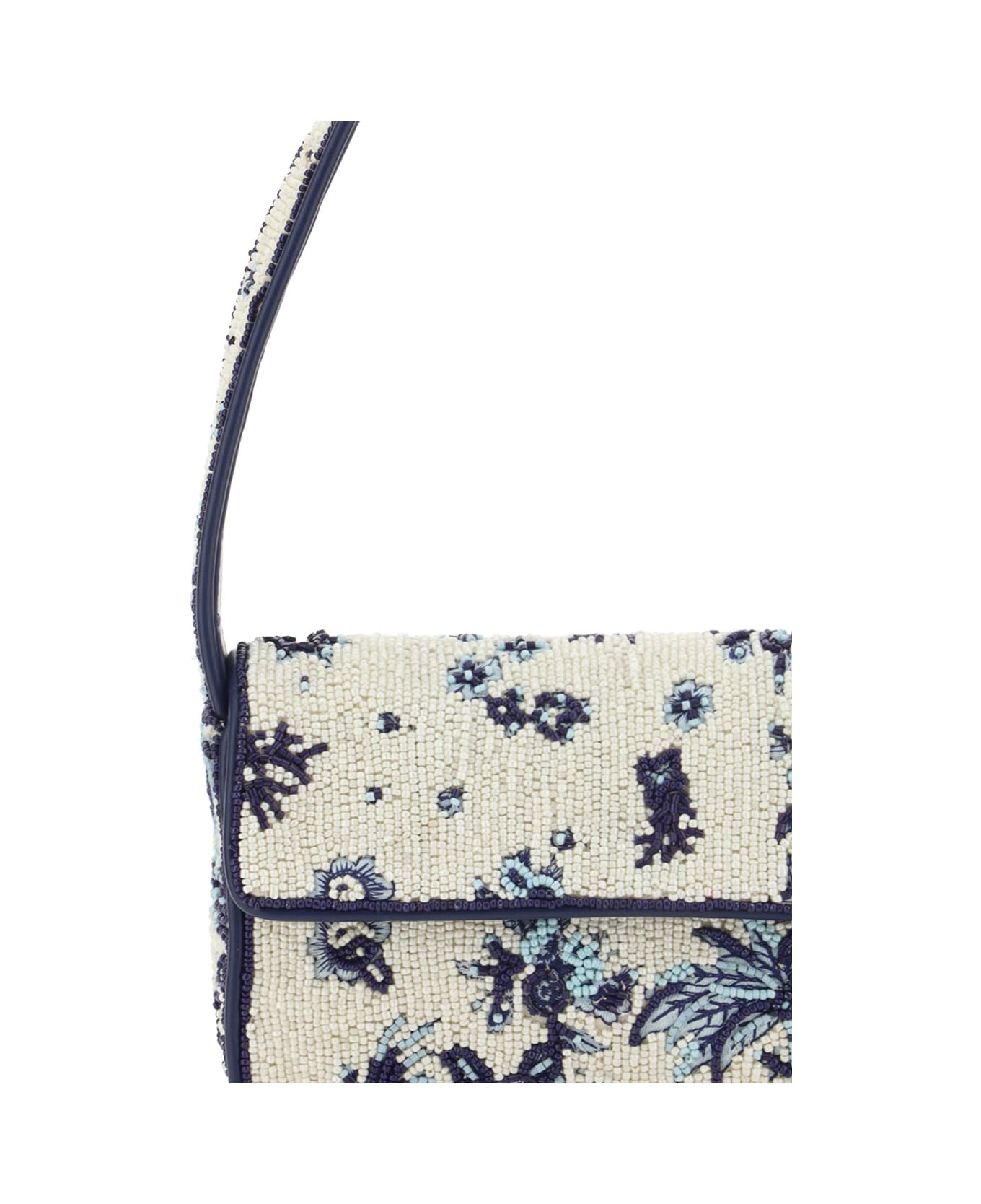 STAUD Tommy Beaded Shoulder Bag - Blue