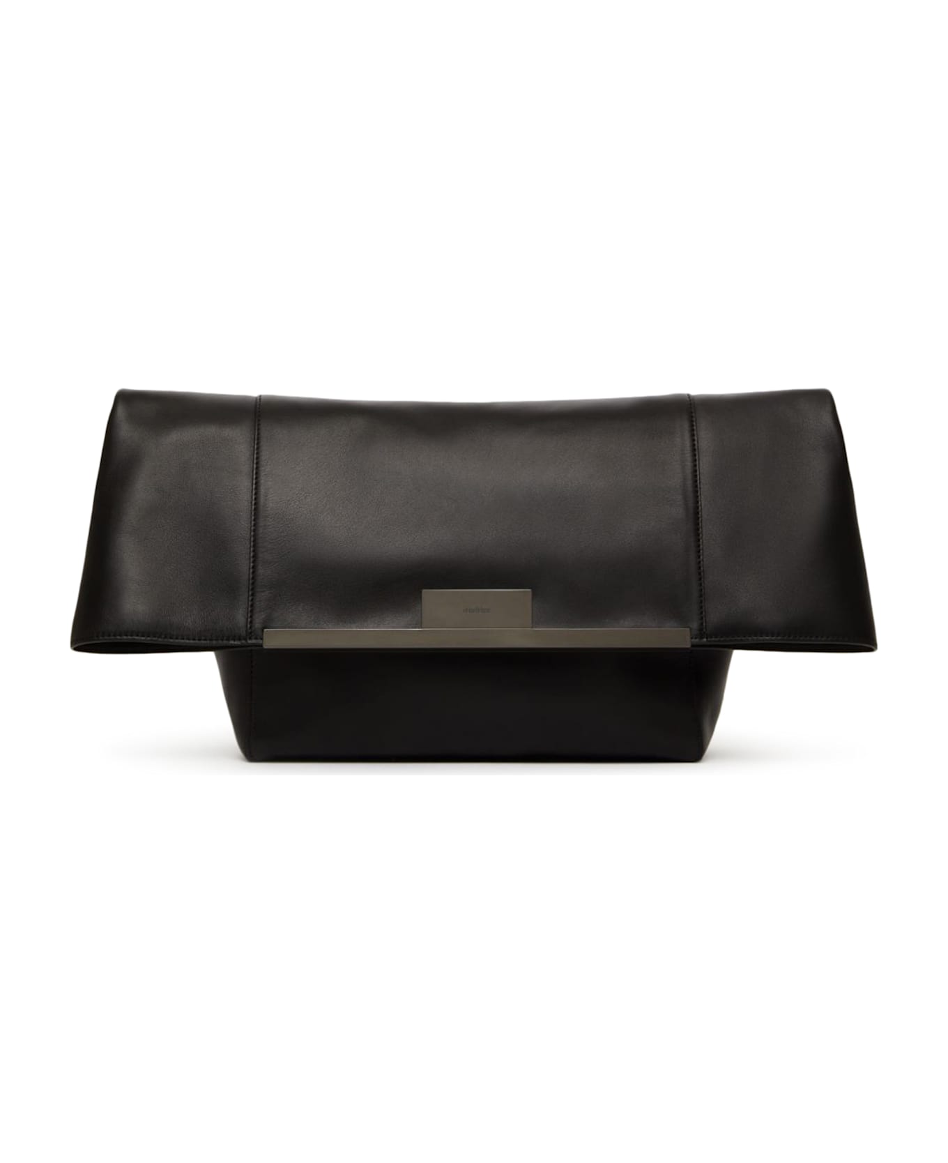 Max Mara Large Clutch In Natural Leather Max Mara - Nero