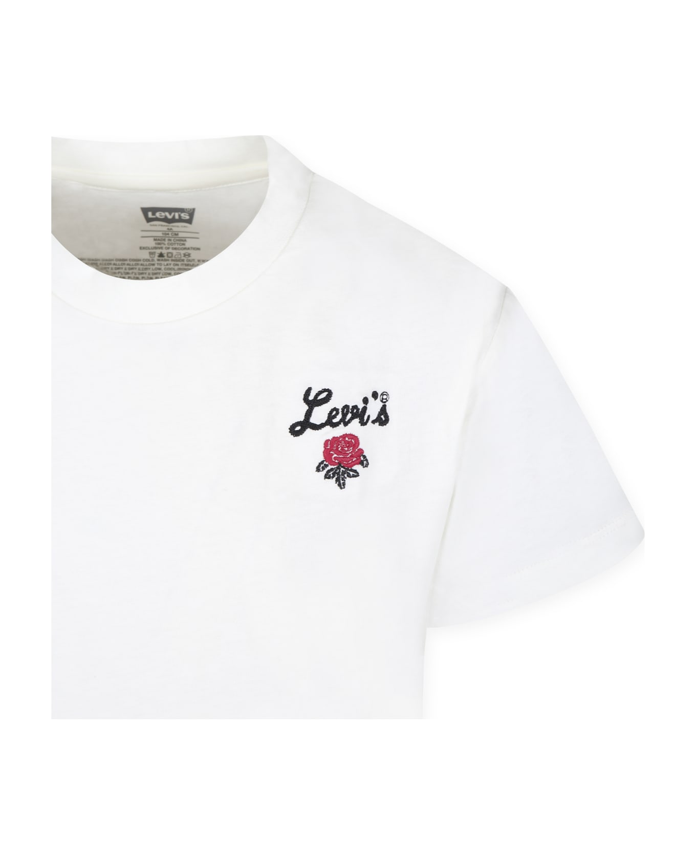 Levi
s Ivory T-shirt For Girl With Logo - Ivory