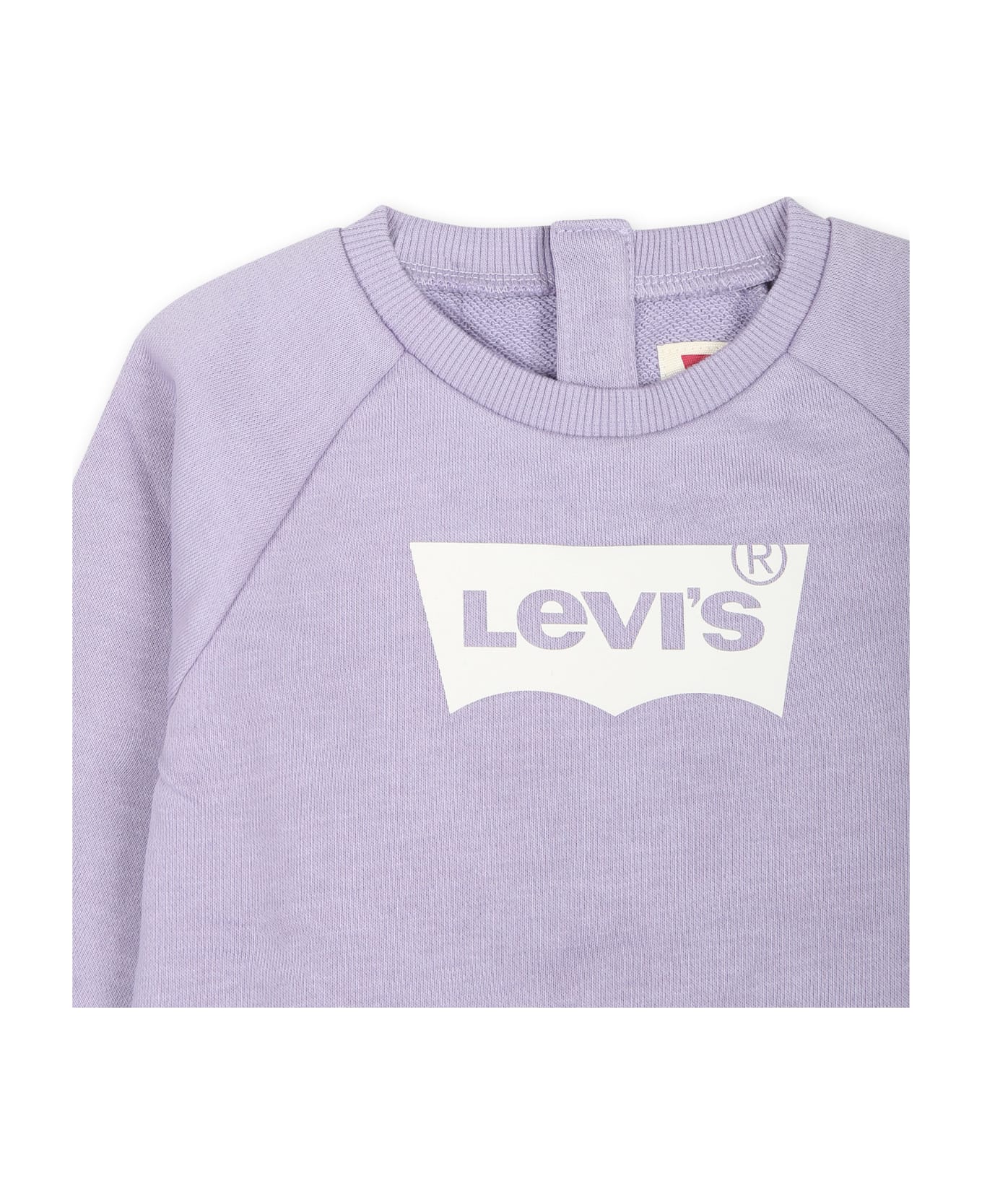 Levi's Purple Sweatshirt For Baby Girl With Logo - Violet