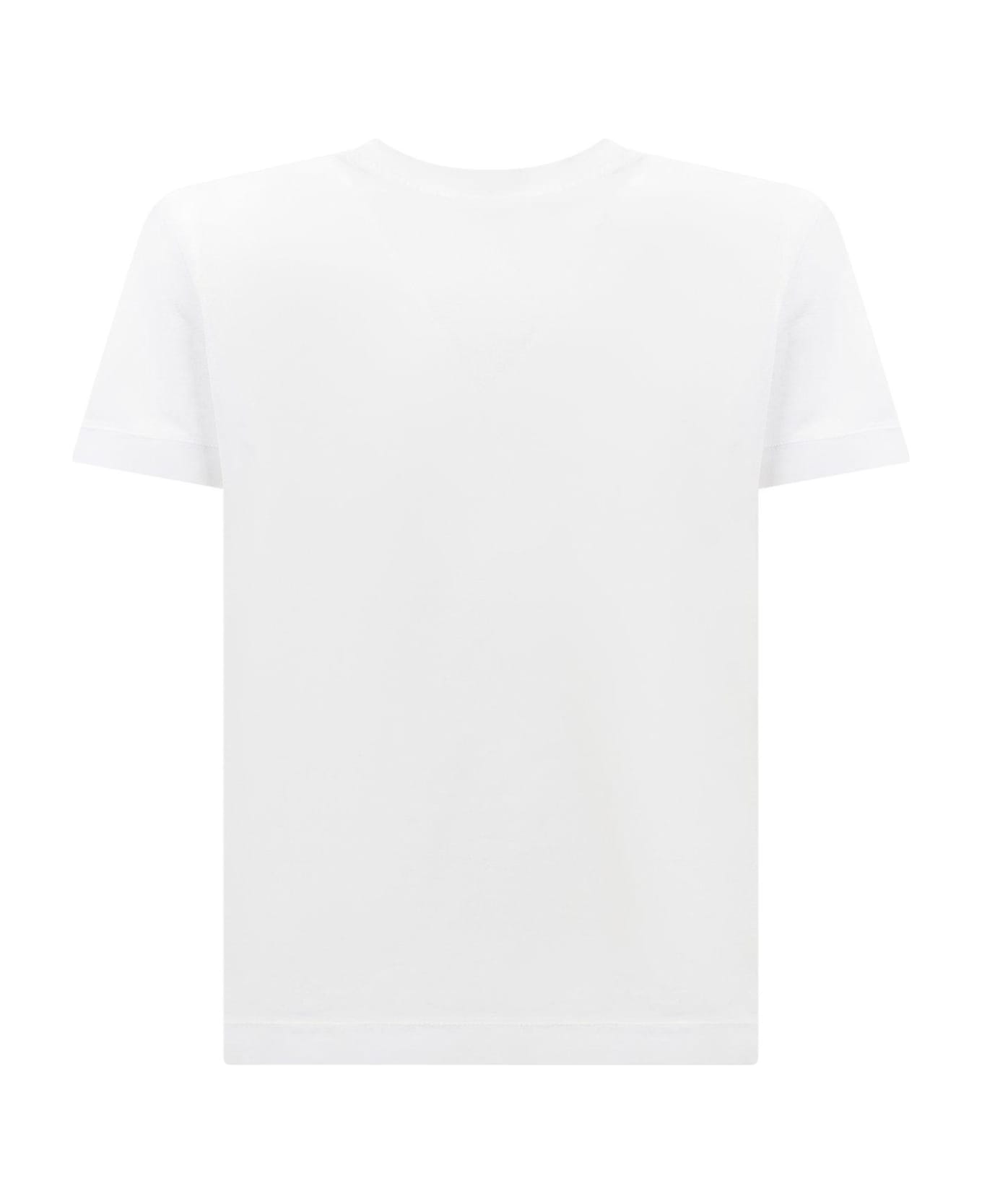 Stone Island Compass-patch Crewneck T-shirt - Bianco