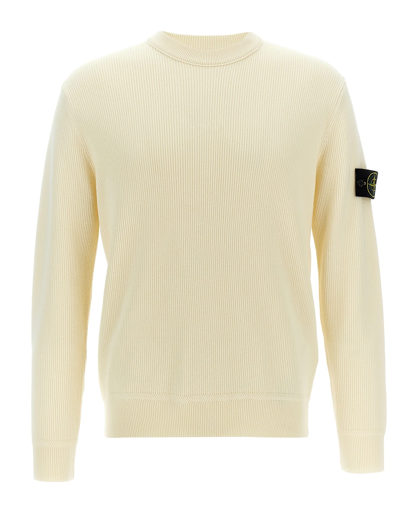 Stone Island Ribbed Wool Sweater - White