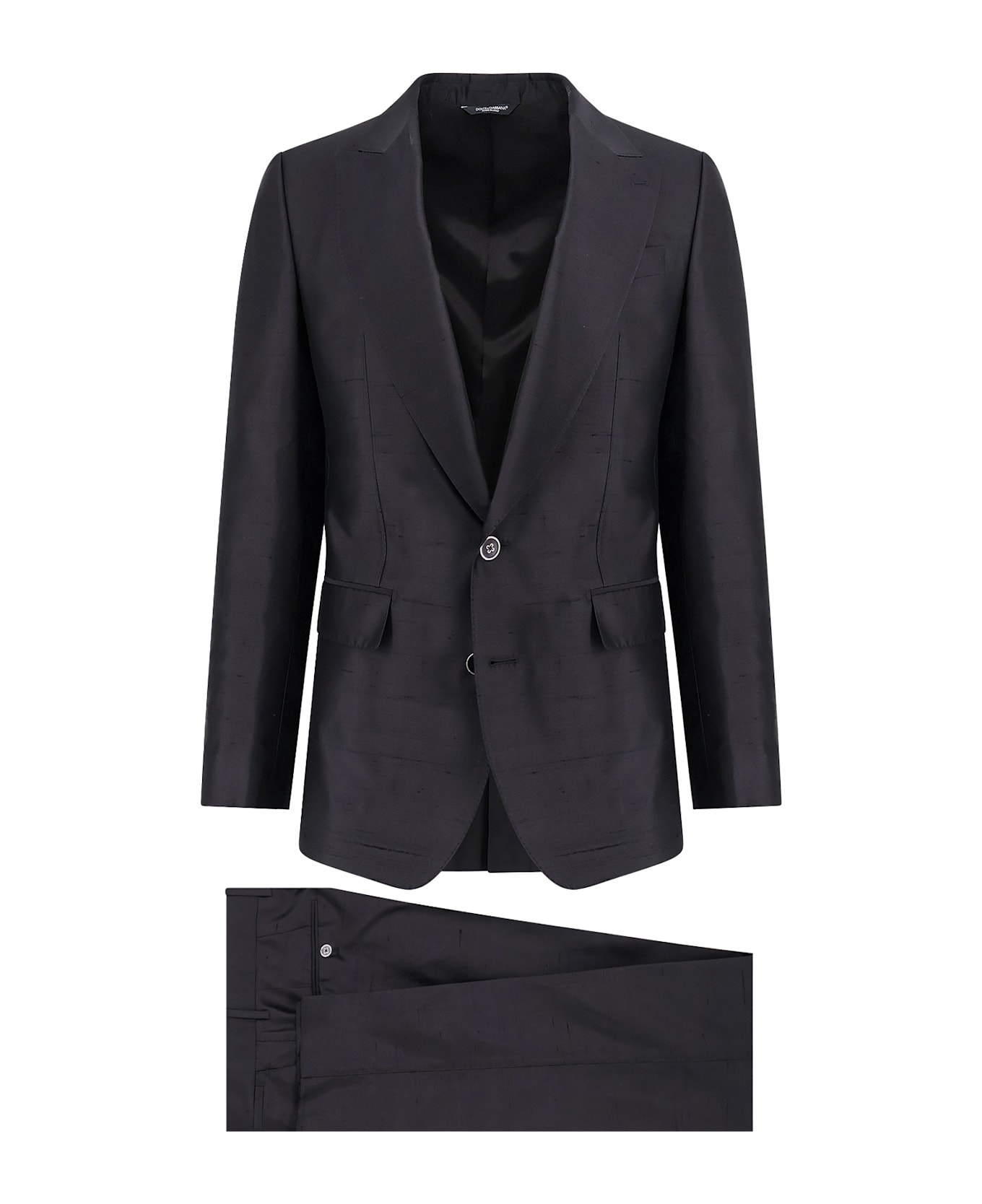 Dolce & Gabbana Sicilia Light Silk Shantung Suit - Black