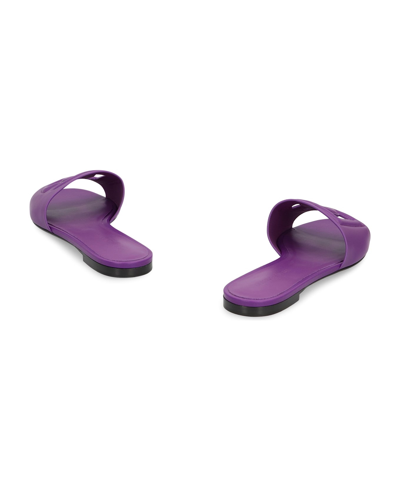Dolce 
Gabbana Leather Slides - purple