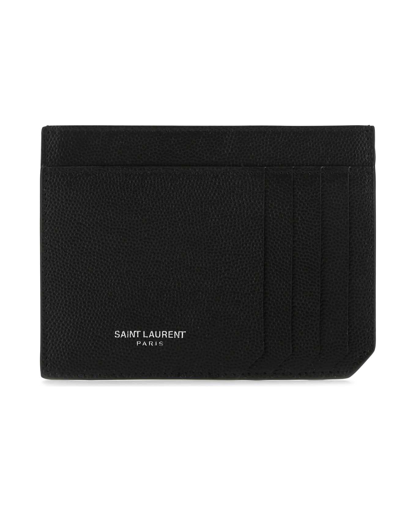 Saint Laurent Black Leather Card Holder - 1000