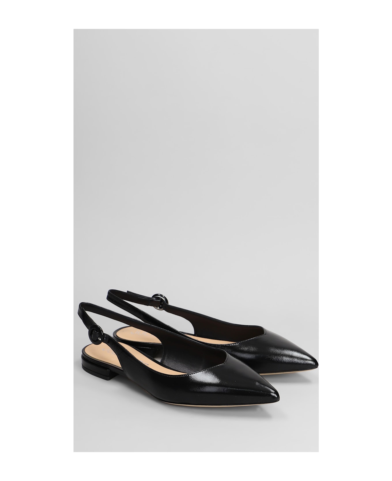 Julie Dee Ballet Flats In Black Leather - black
