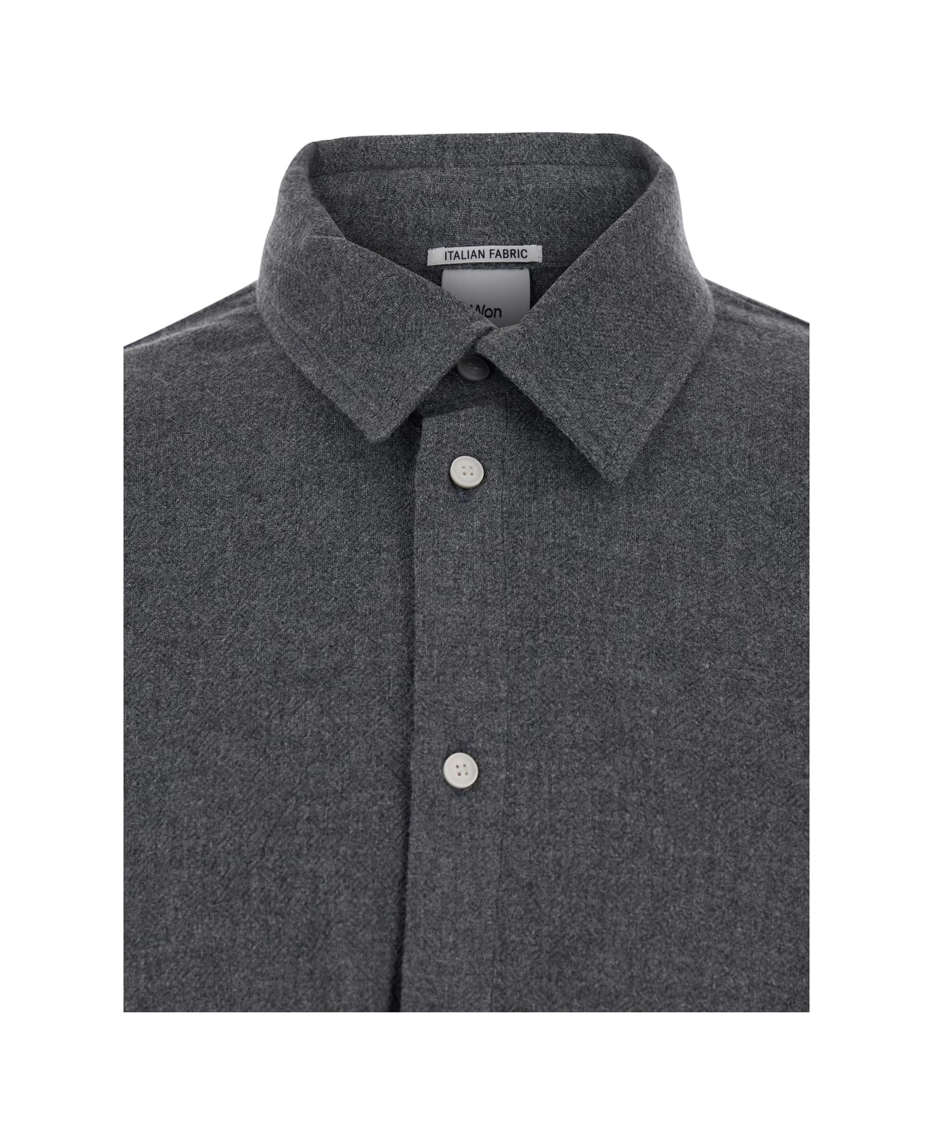 Won Hundred 
adriel
 Grey Shirt With Classic Collar In Wool Blend Man - Grey