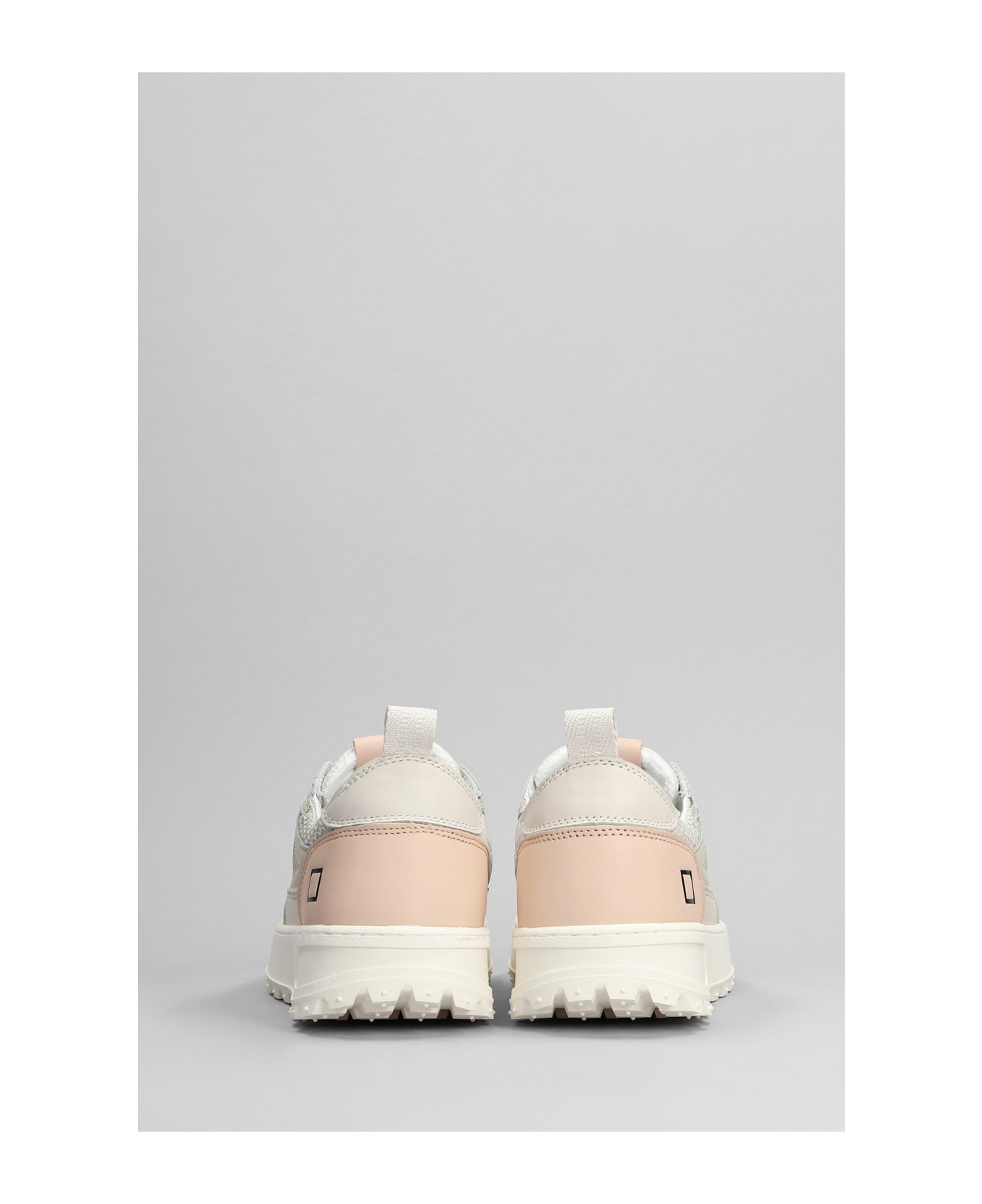 D.A.T.E. Kdue Sneakers In Rose-pink Leather And Fabric - rose-pink