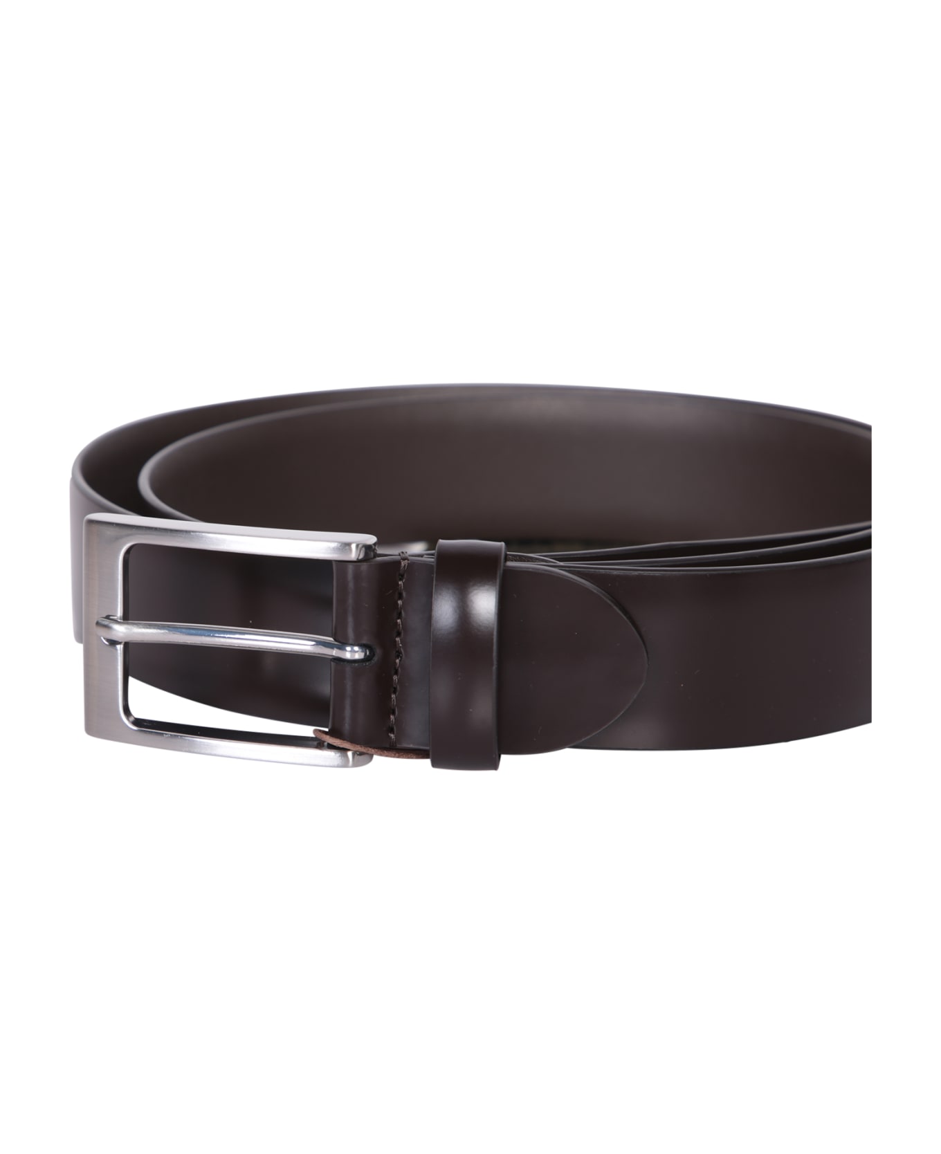 Canali Smooth Cordovan Blue Belt - Brown