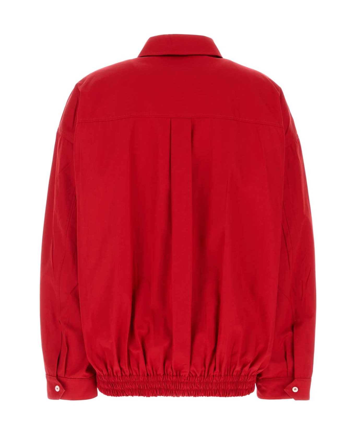 Miu Miu Red Poplin Jacket - SCARLATTO