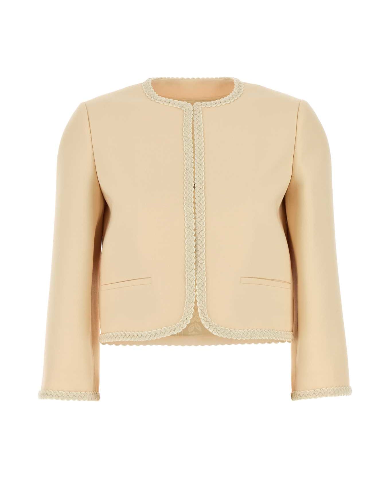 Valentino Garavani Cream Crepe Couture Blazer - BETULLA
