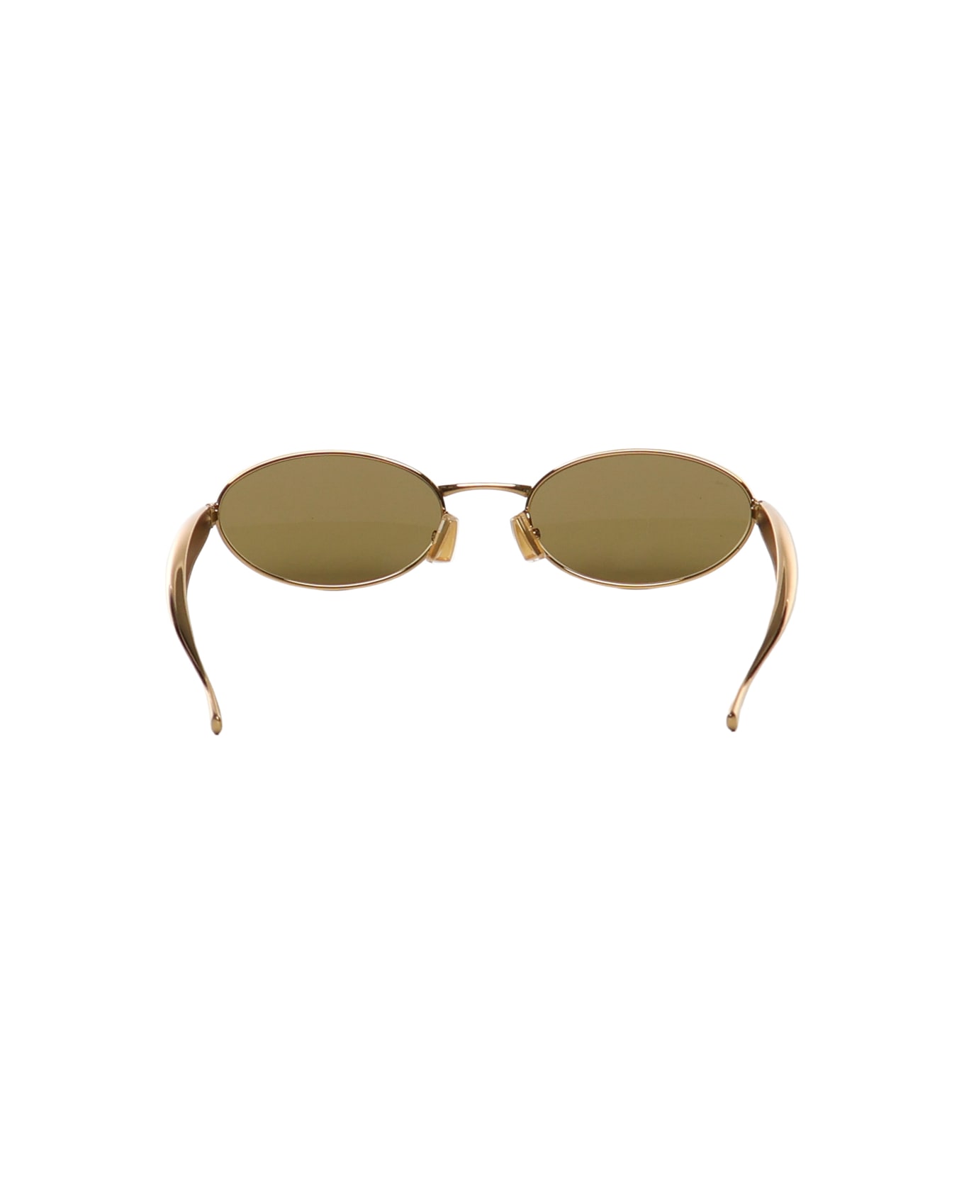 Bottega Veneta Sardine Oval Sunglasses - Gold gold green