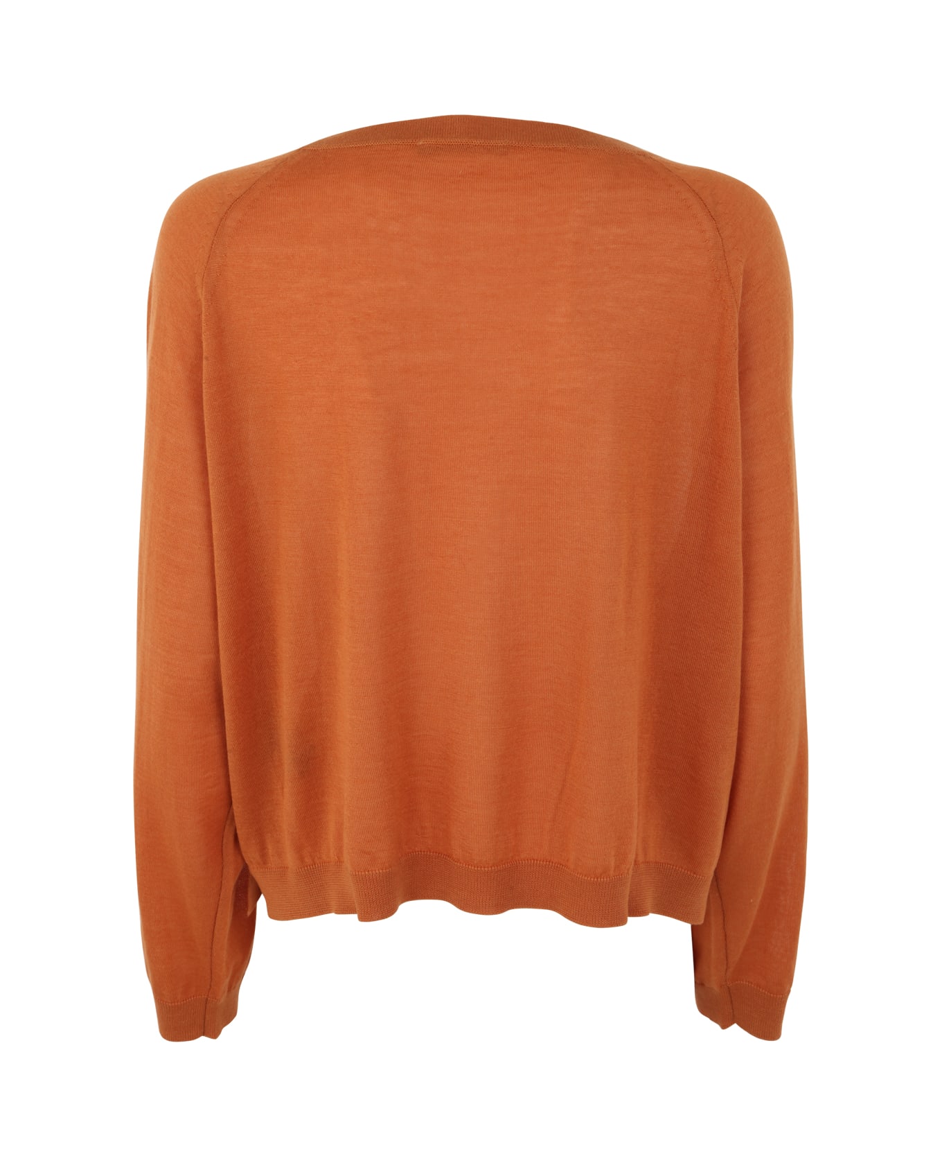 Nuur Wide Boxy Round Neck Pullover - Rust