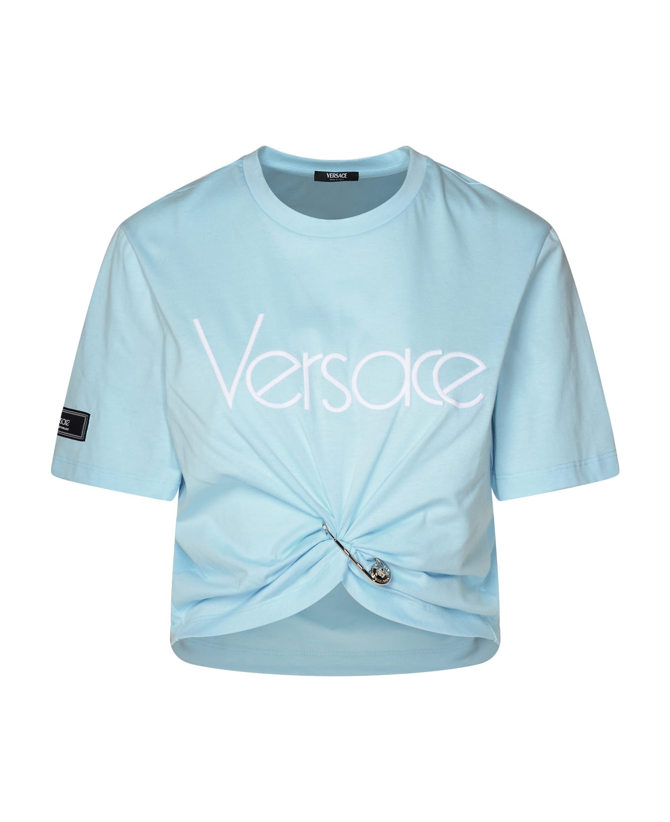 Versace Light Blue Cotton T-shirt - Light Blue