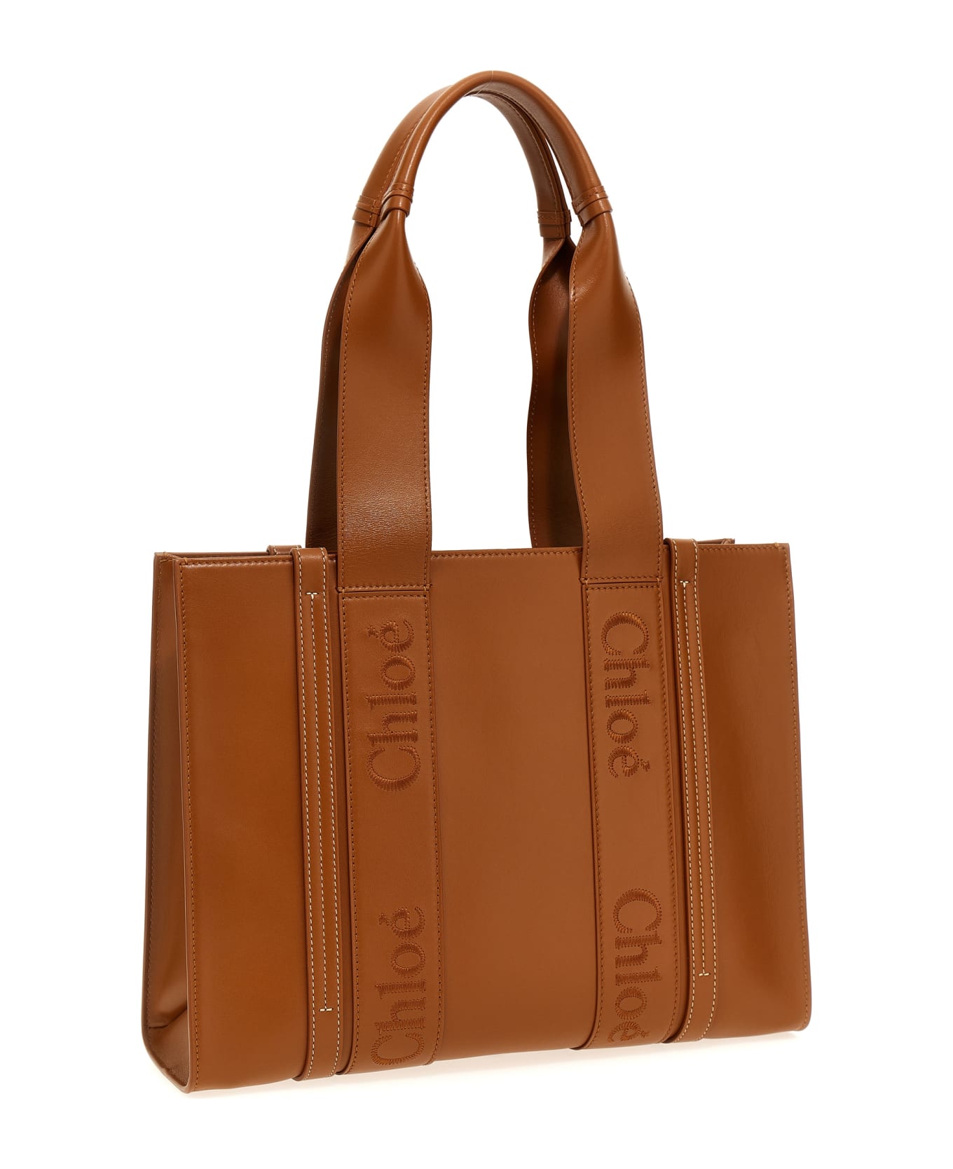 Chloé 'woody Medium' Shopper Bag - Brown トートバッグ