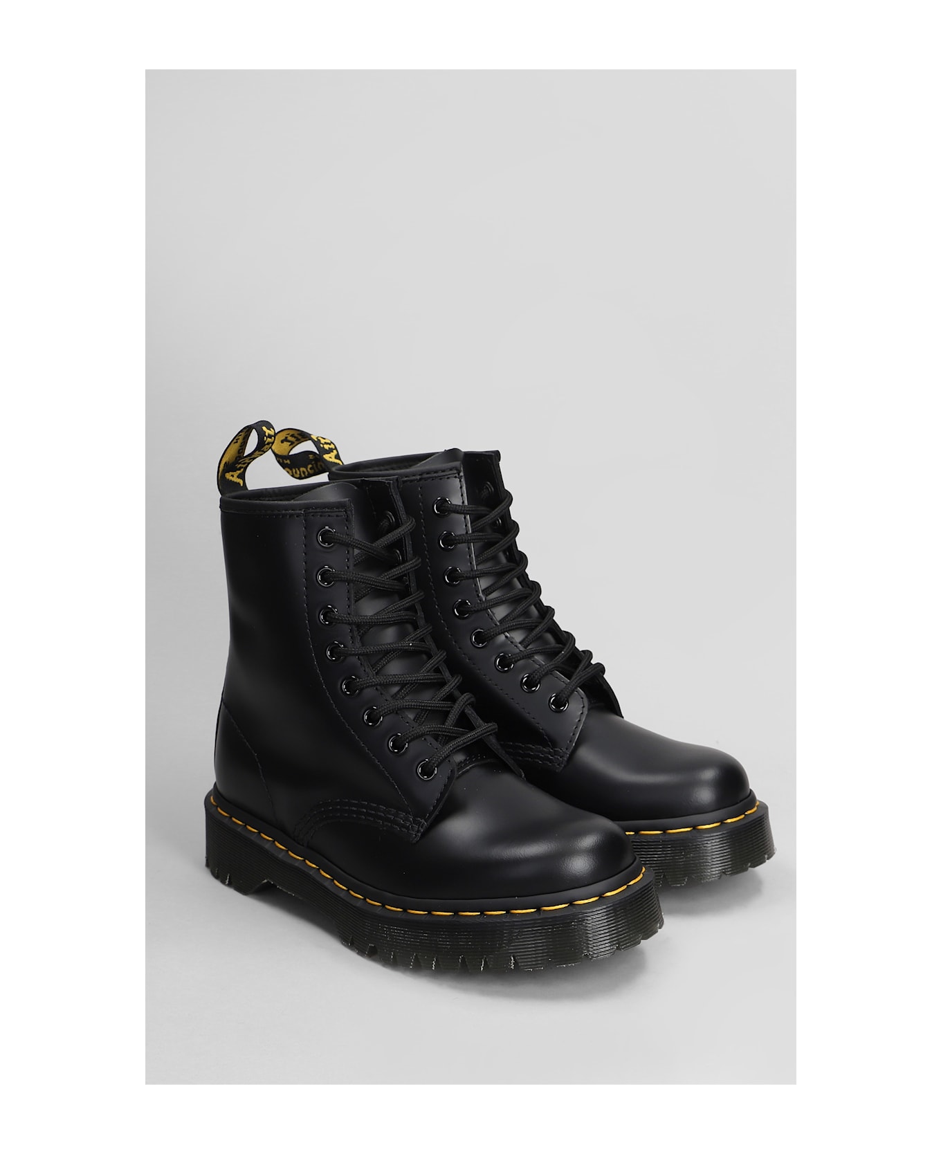 Dr. Martens 1460 Bex Combat Boots In Black Leather - black