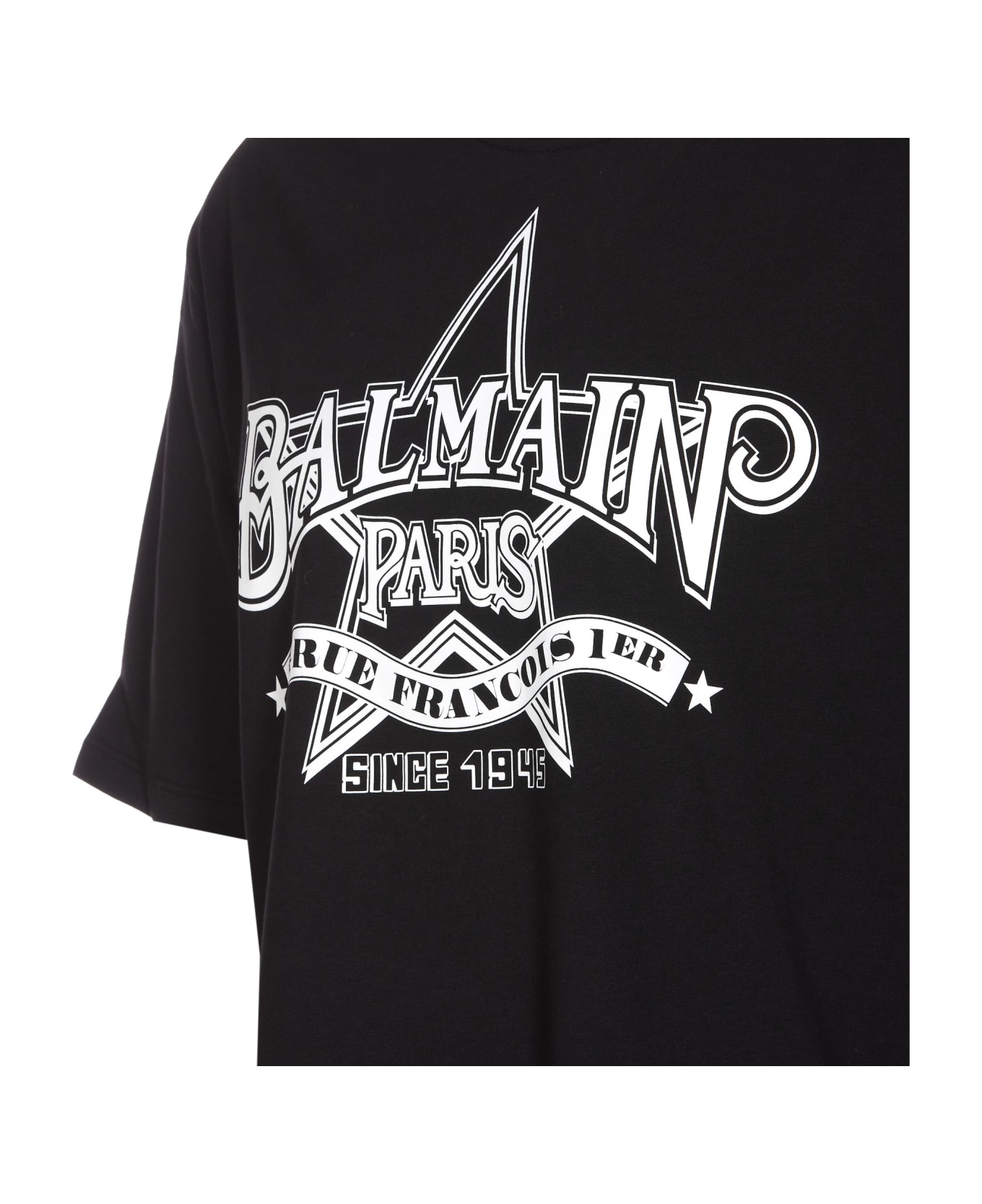 Balmain Star Print Logo T-shirt - Black シャツ