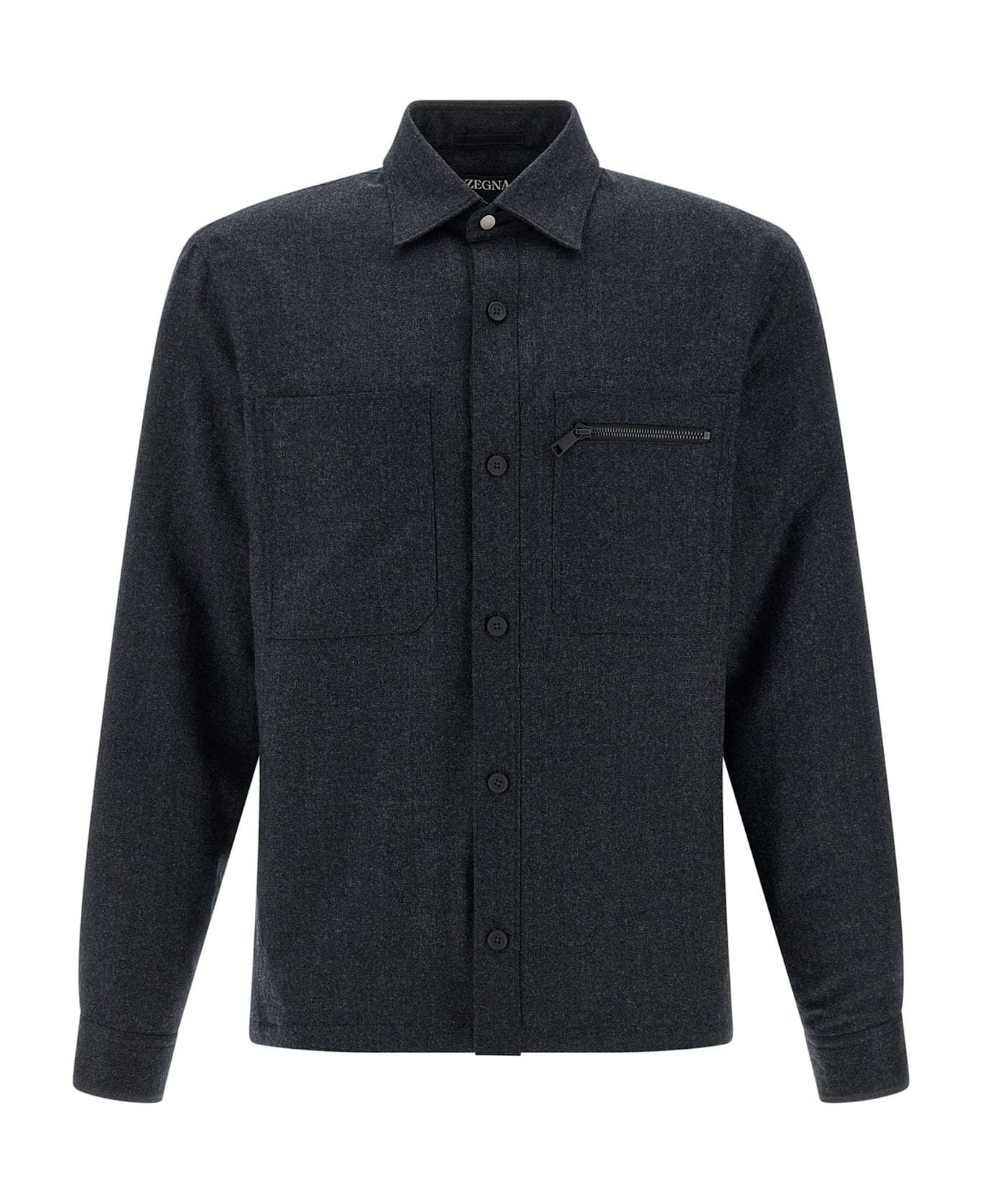 Zegna Techmerino Overshirt - Gray
