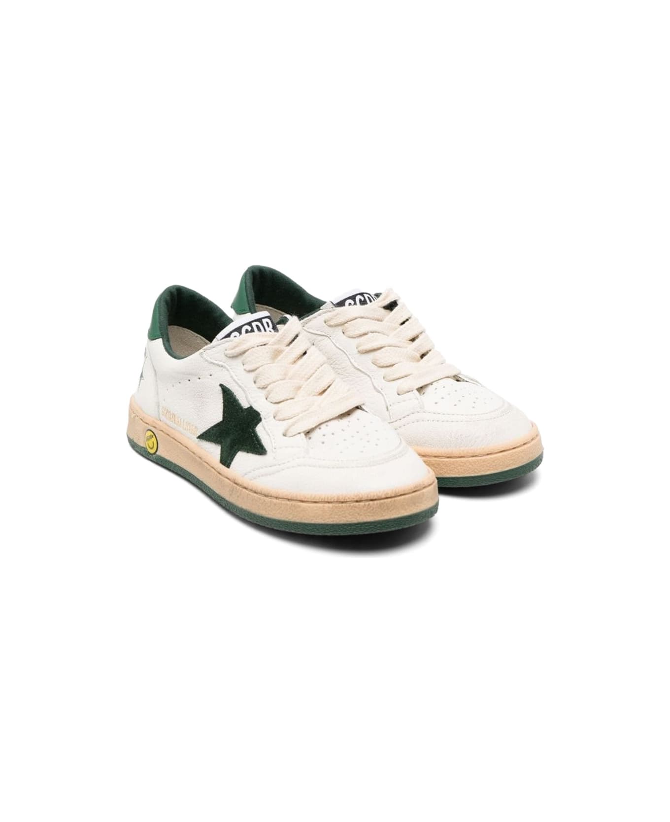 Golden Goose Ballstar Nappa Upper Toe And Spur Leather Star Suede Heel - WHITE