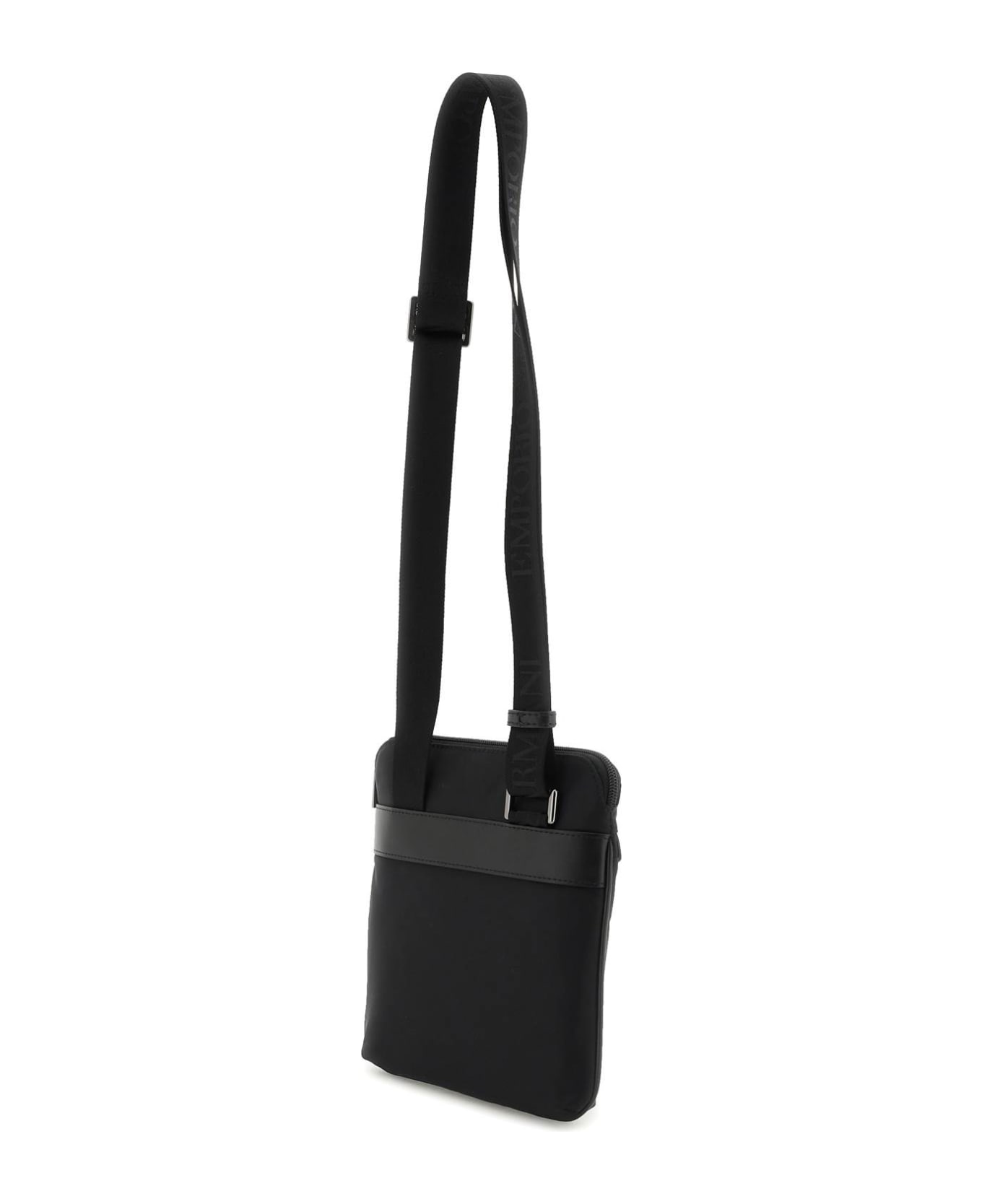 Emporio Armani Recycled Nylon Crossbody Bag - Black